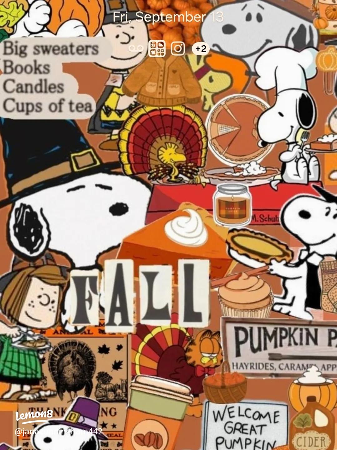1080x1440 Cozy Fall Wallpaper Ideas Featuring Snoopy and Friends