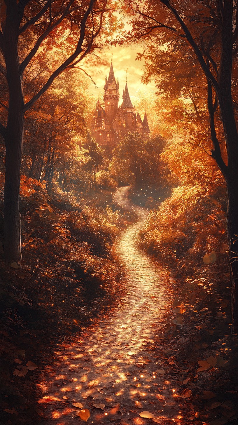 816x1456 Free Enchanted Autumn Path Image, Forest, Path