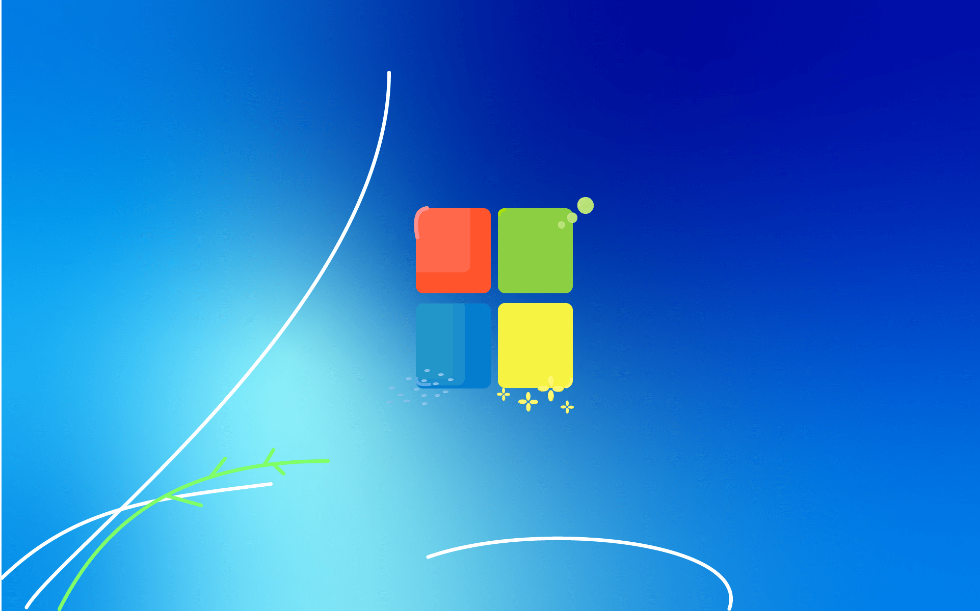 1923x1200 so i tried making the windows 7 default wallpaper in kurzgesagt style