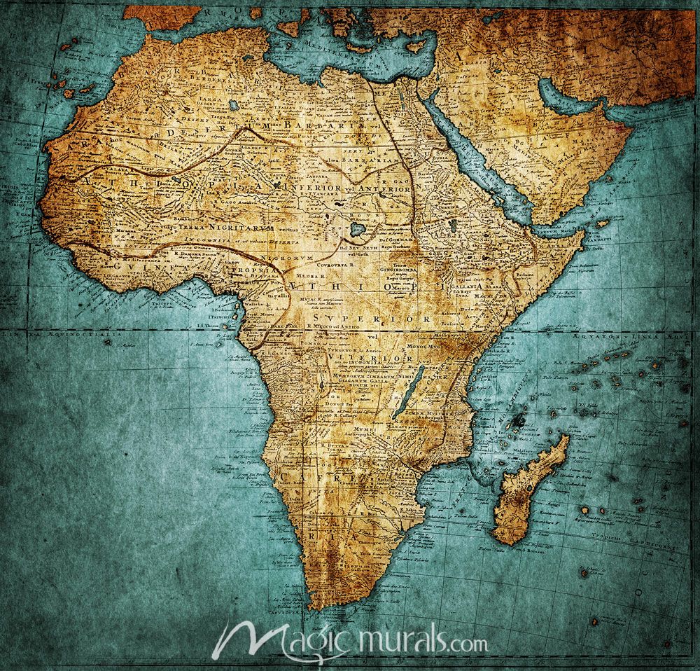 1000x958 Vintage Africa Map Wallpaper Wall Mural