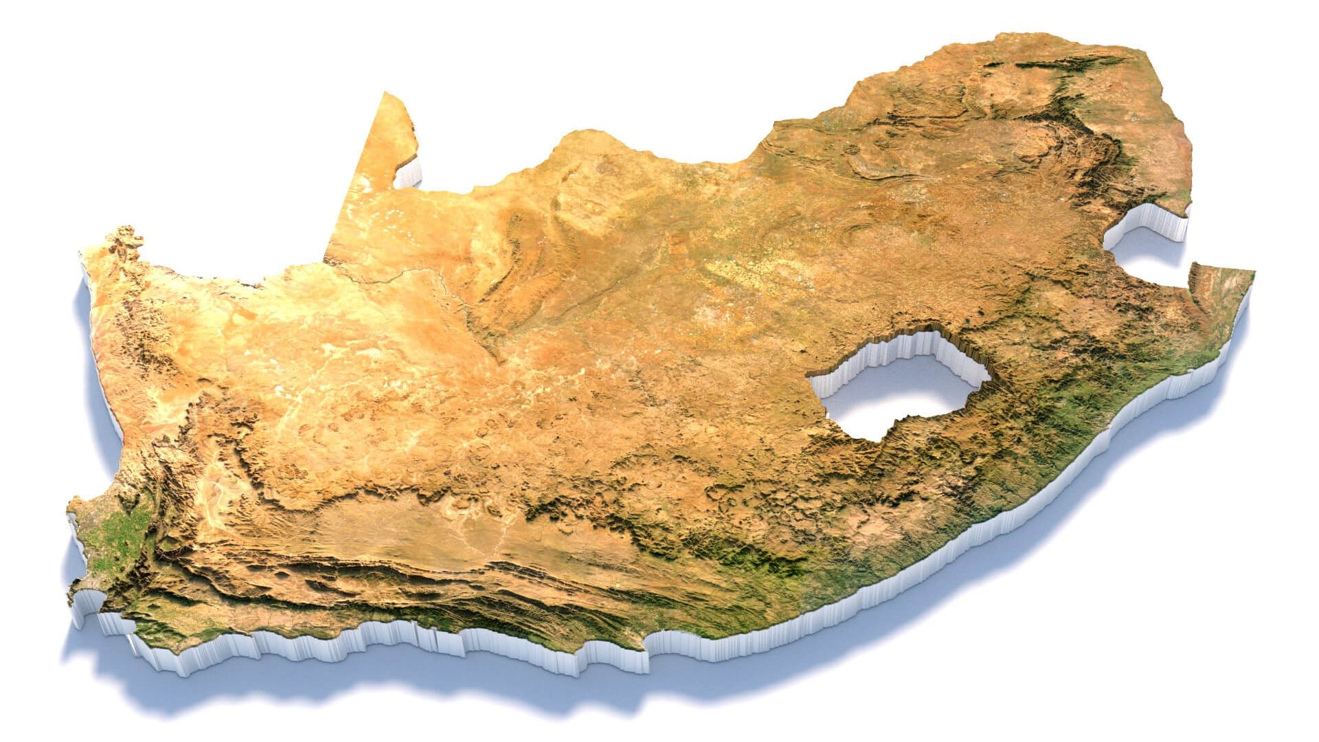 1920x1080 South Africa Terrain Map