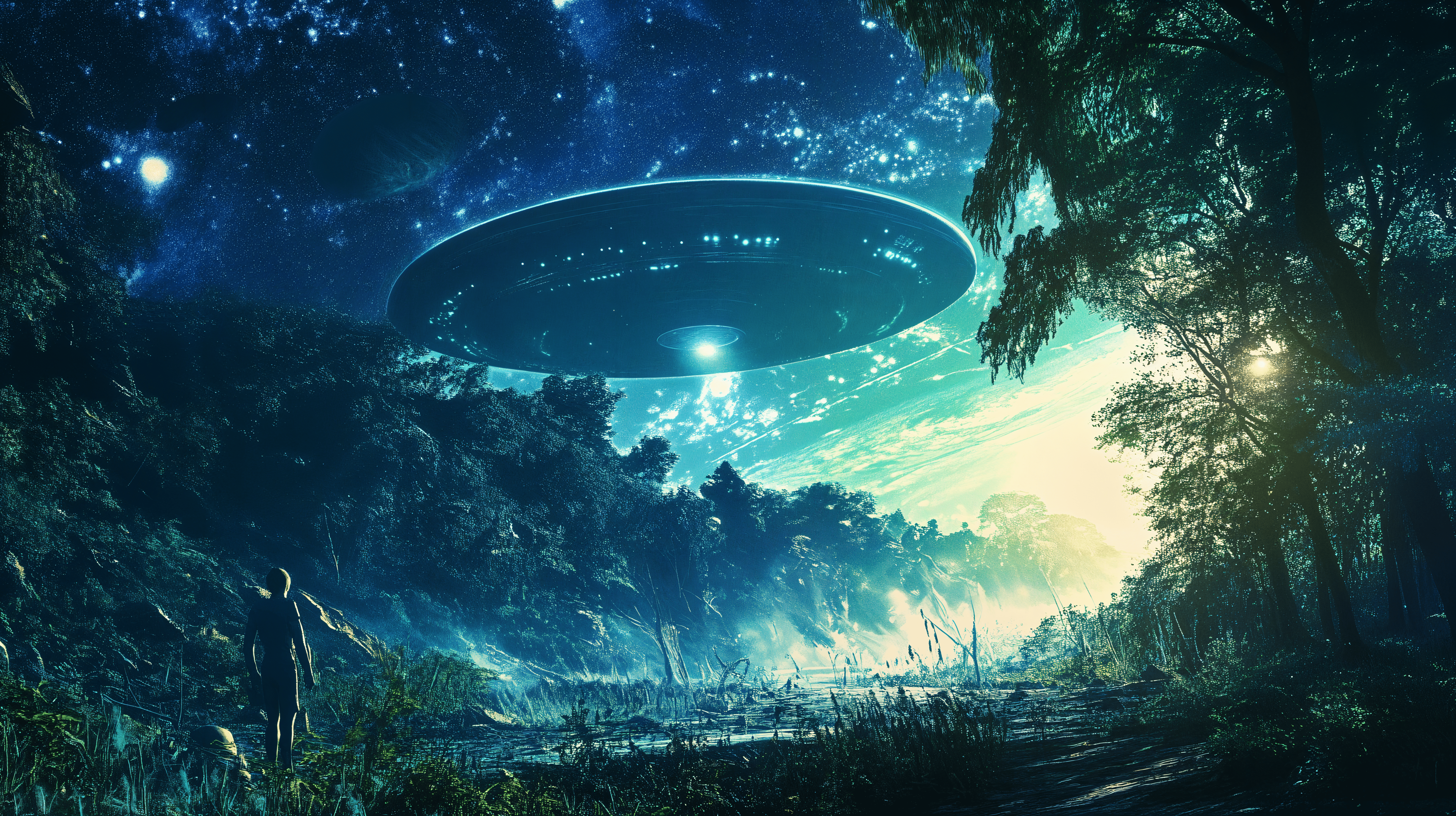 5824x3264 4K Ultra HD Wallpaper: Alien Encounter In A Sci Fi Realm