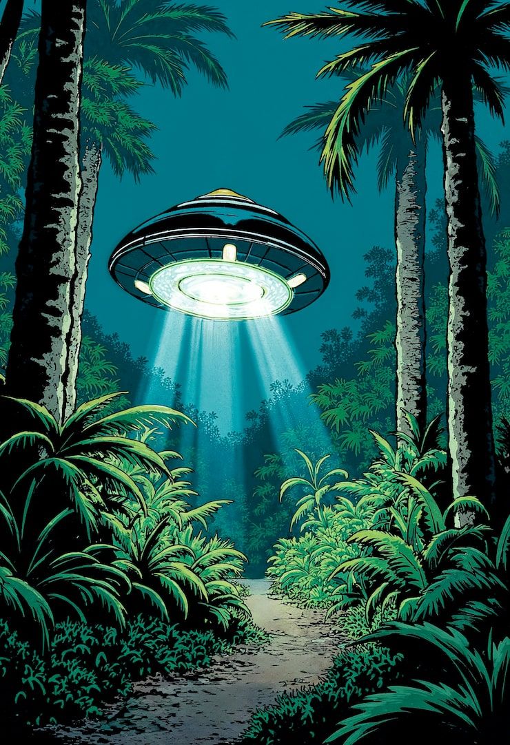 740x1082 Green space alien wallpaper Image