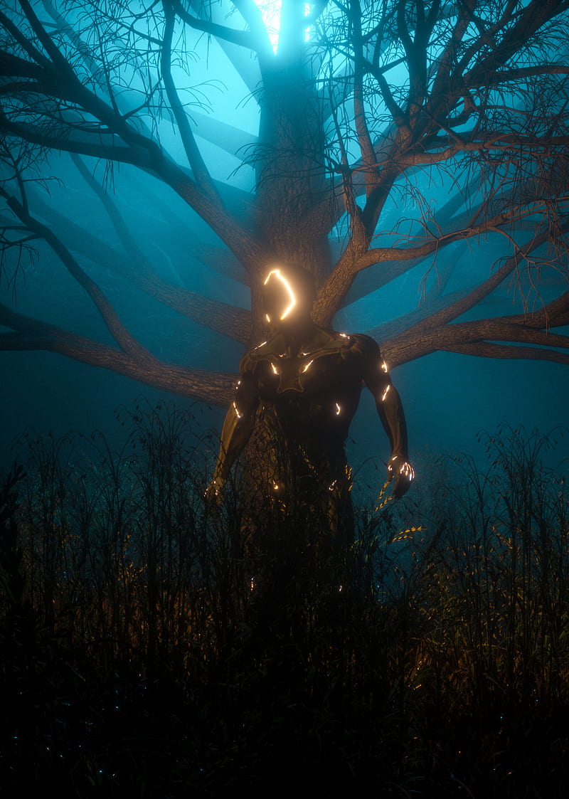 800x1123 HD alien forest wallpaper