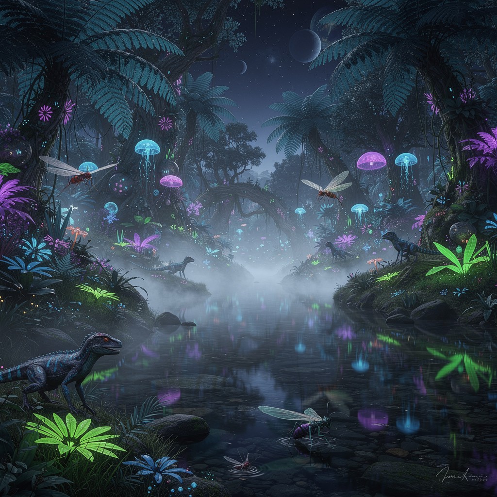 1024x1024 Free Alien Jungle Mystery Image, Jungle, Mysterious