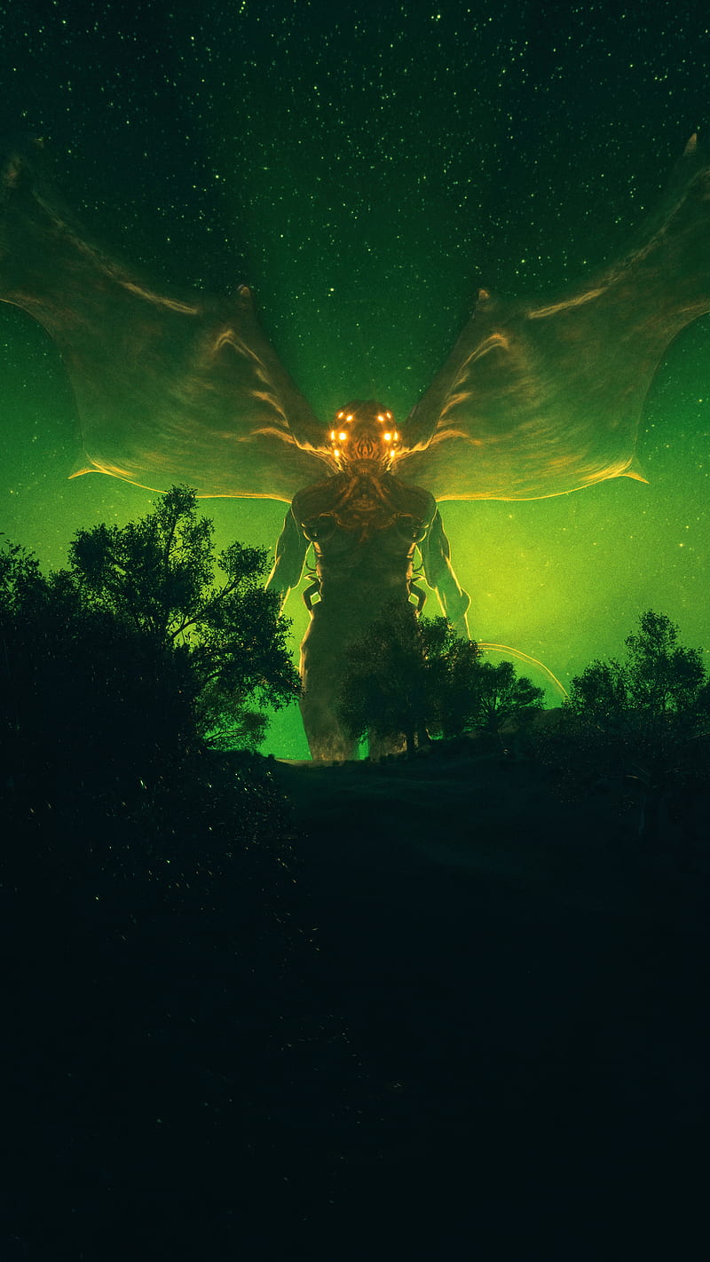 800x1422 Cryptic Monster 3D, Karan, abstract, alien, creature, fantasy, forest, horror, HD phone wallpaper