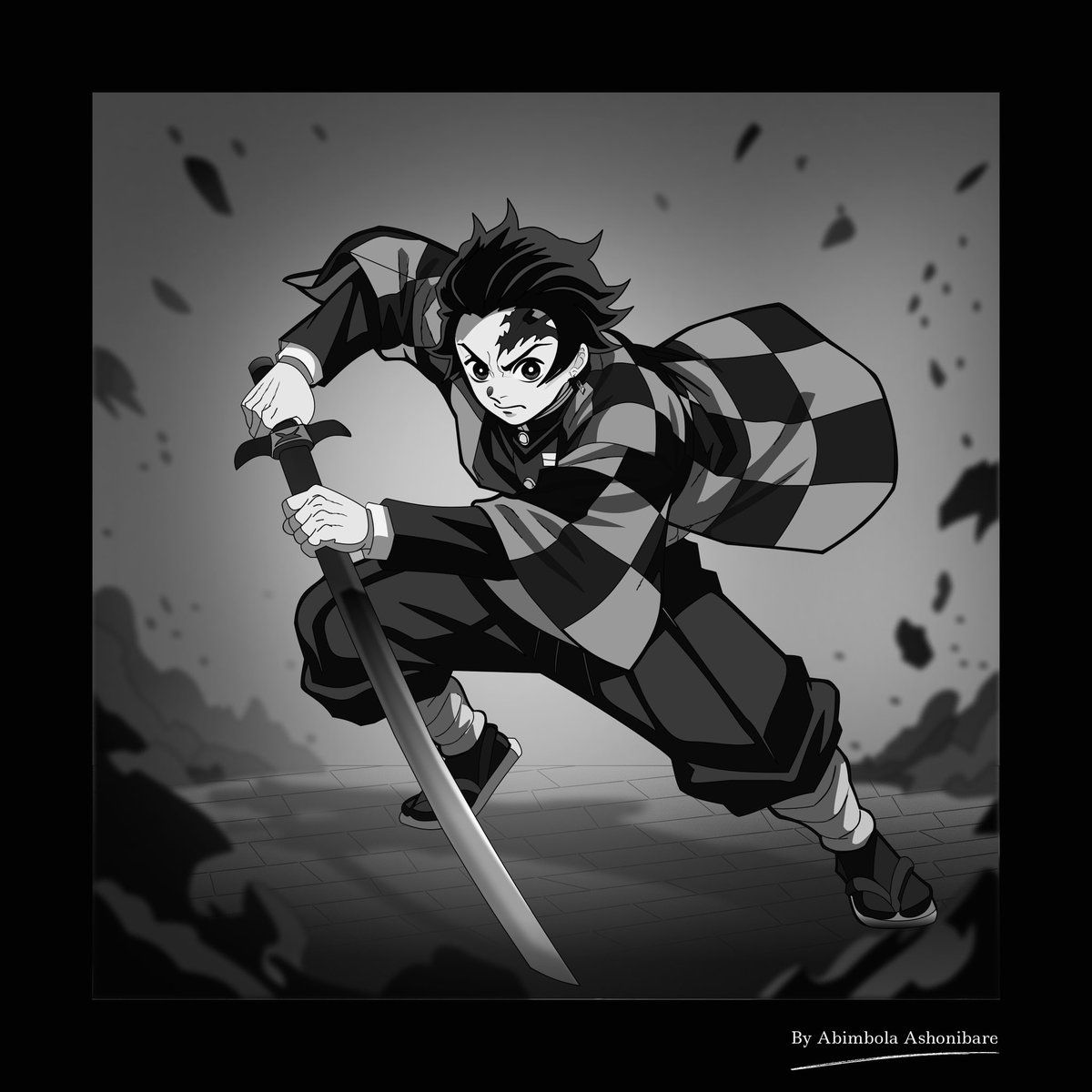 1200x1200 Finished my new vector illustration of Tanjiro from Demon Slayer! This is my favorite anime and I just had to