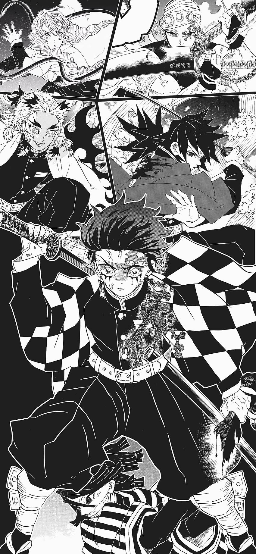 850x1839 Demon Slayer Manga Panels, Demon Slayer Black And White HD phone wallpaper