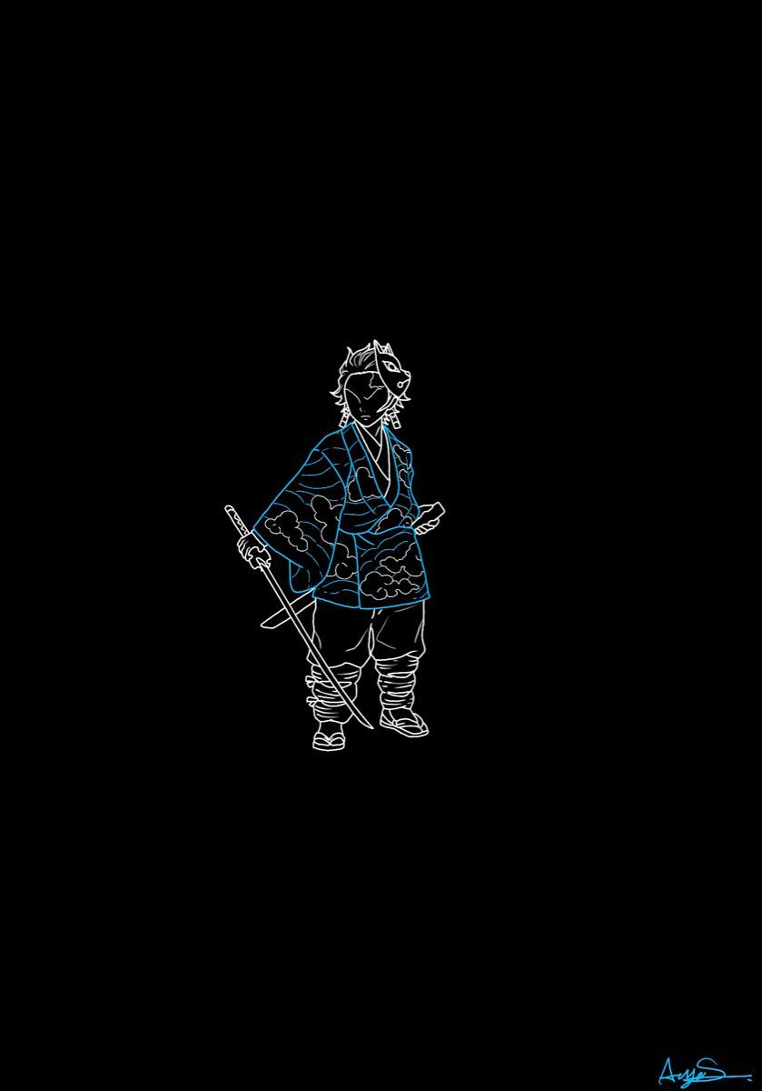 839x1200 Black And White Demon Slayer Wallpaper