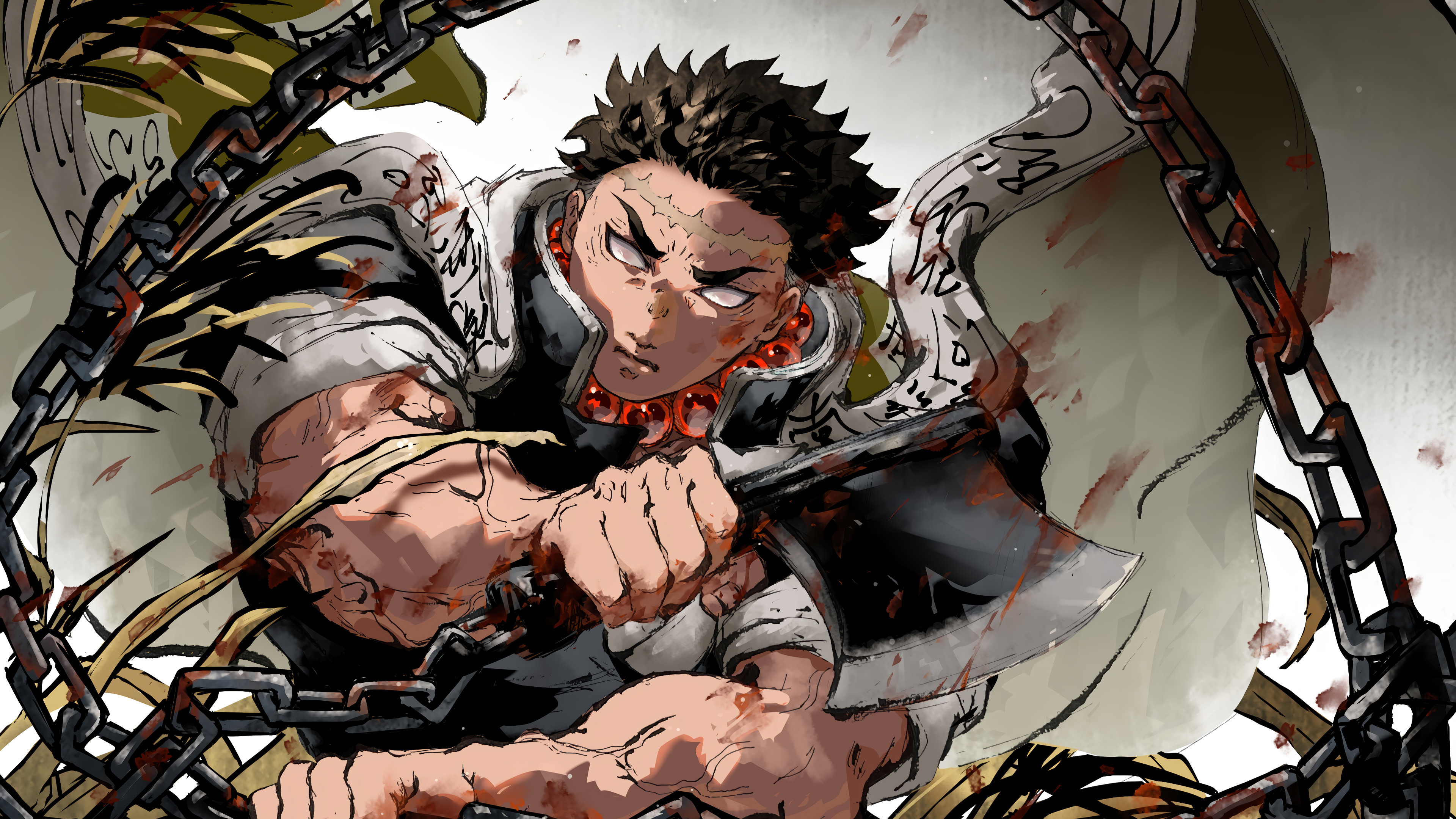 3840x2160 Gyomei Demon Slayer Stone Hashira Weapon 4K Wallpaper iPhone HD Phone
