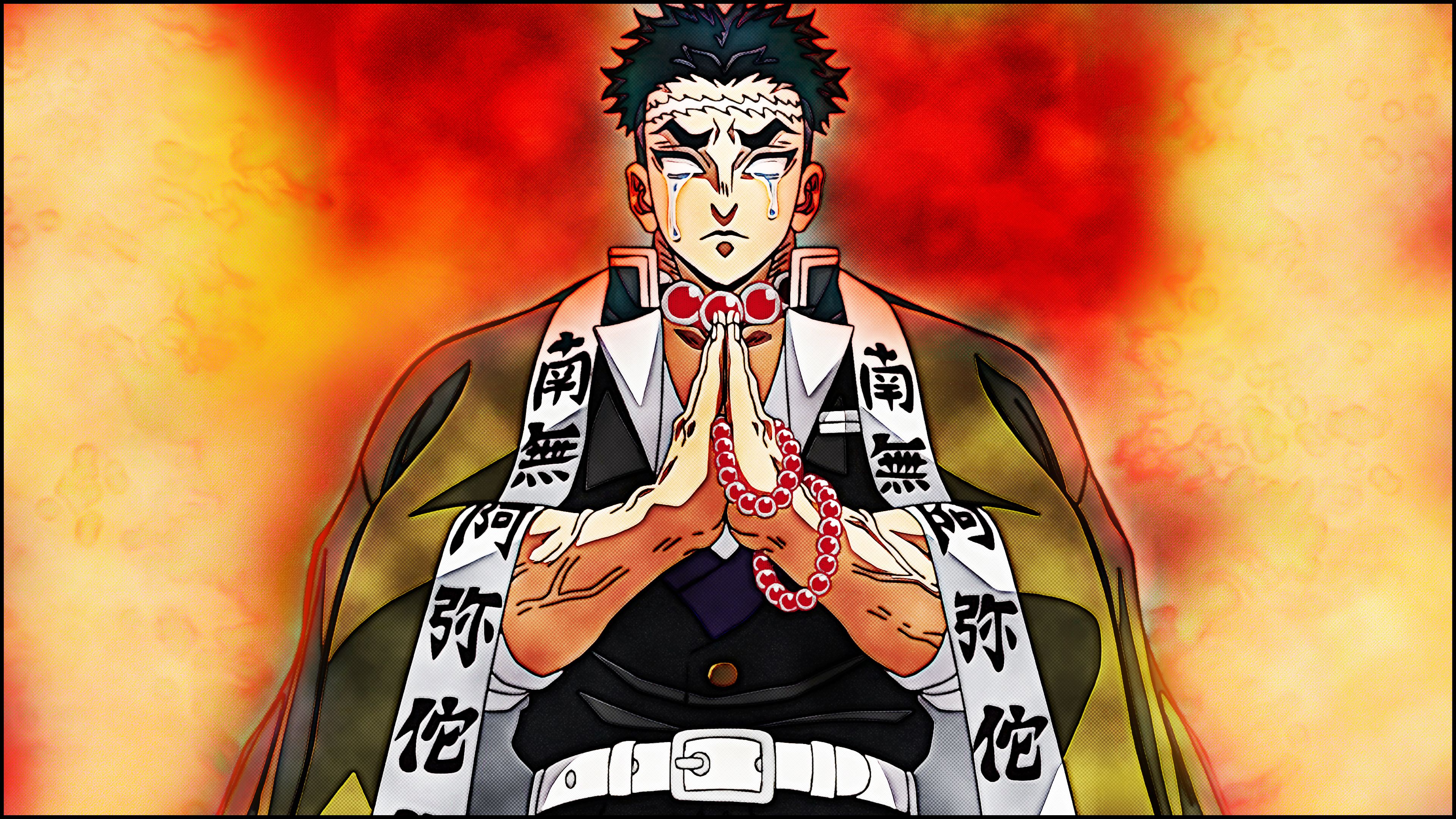 3840x2160 Gyomei Himejima: 4K Ultra HD Wallpaper from Demon Slayer