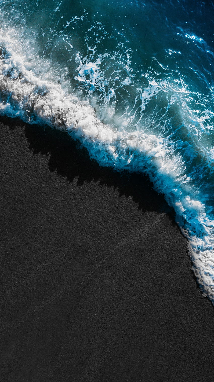 850x1514 Beach, electric blue, water resources, blue, peace, black, water HD phone wallpaper