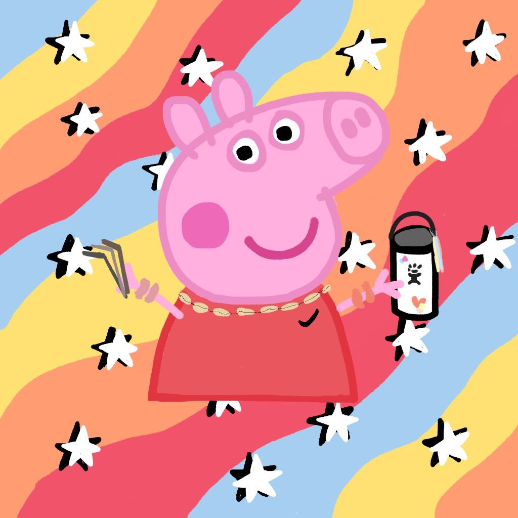 1024x1024 Peppa Pig Preppy Wallpaper