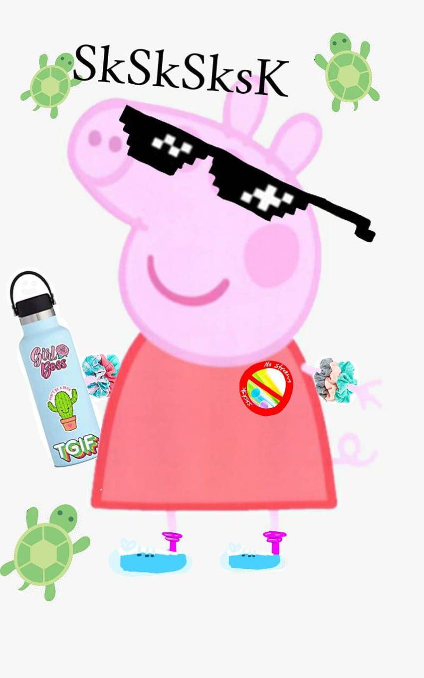 850x1360 Download Baddie Peppa Pig looks cool in her green jacket and sunnies Wallpaper