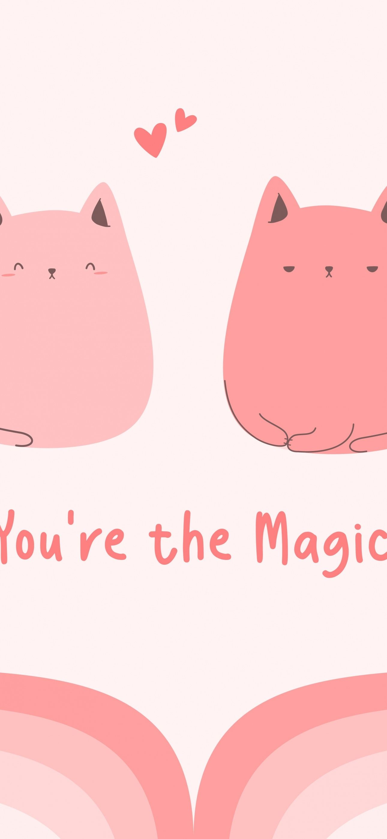 1290x2796 Cute preppy Wallpaper 4K, You're the magic, Kawaii