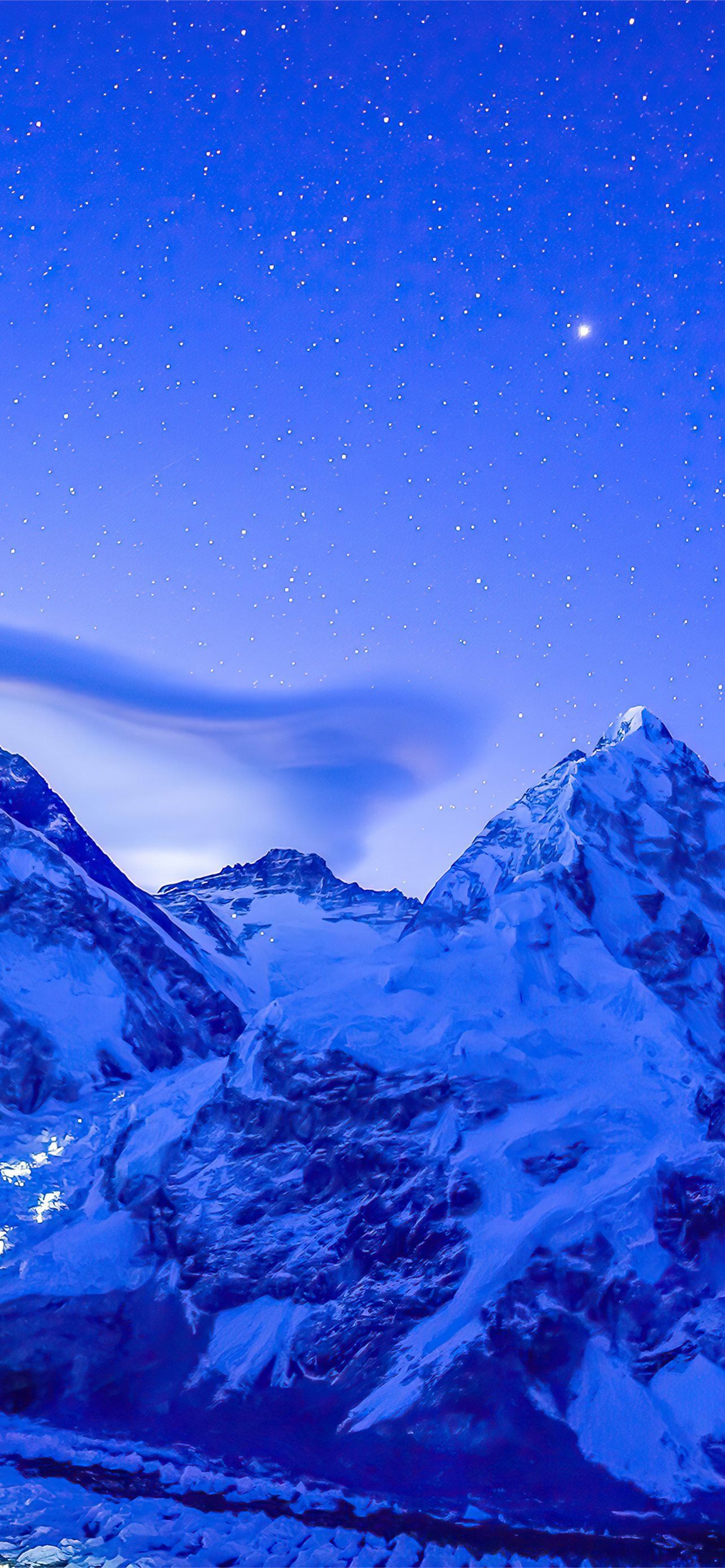 1284x2778 base camp lights mount everest 4k iPhone Wallpaper Free Download