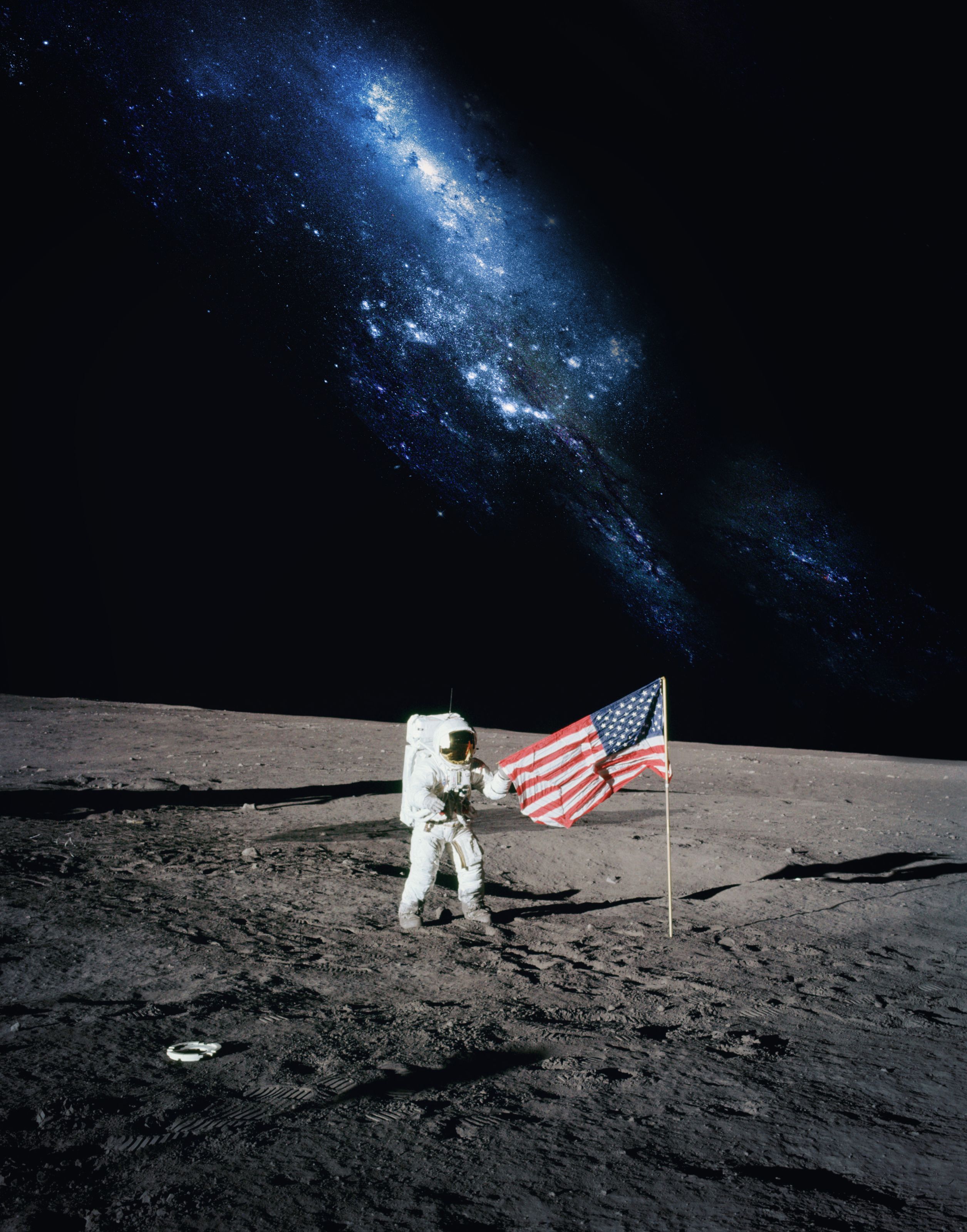 2511x3200 Walk The Moon With American Flag Wall Mural