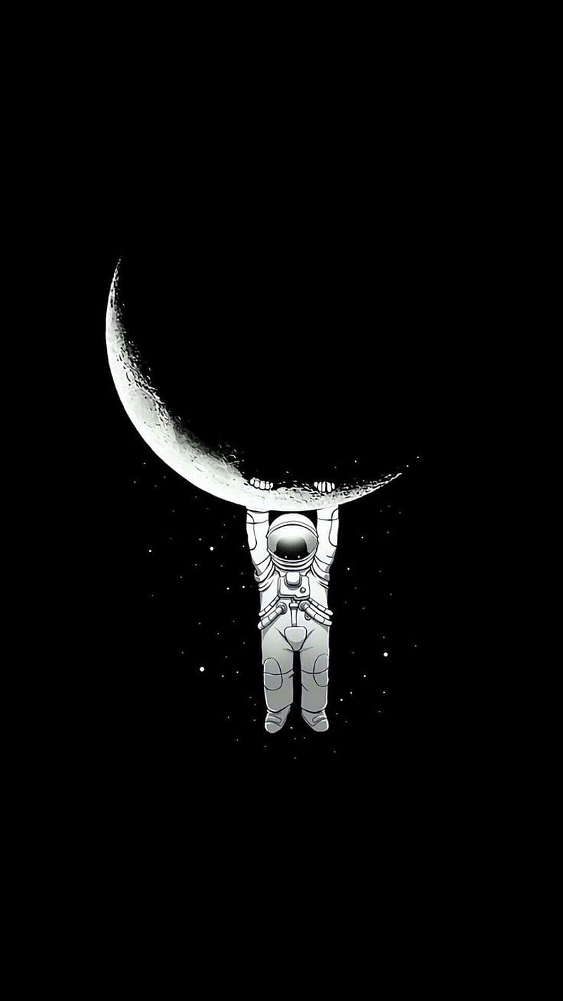 800x1422 Moon Walk, astronaut, black, dark, gears, hanging, moon, skeletons, sky, walk, HD phone wallpaper