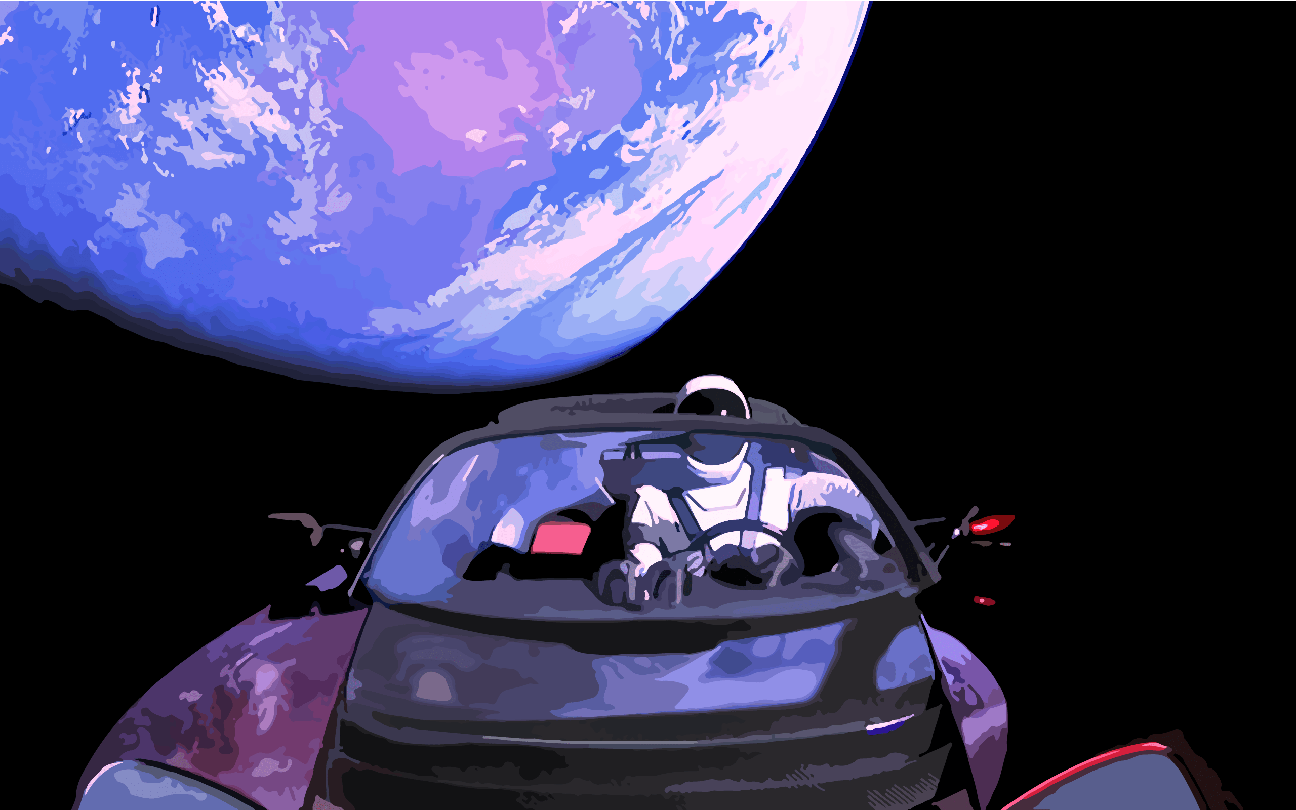 2560x1600 I vectorized a couple Starman photo to make some cool wallpaper