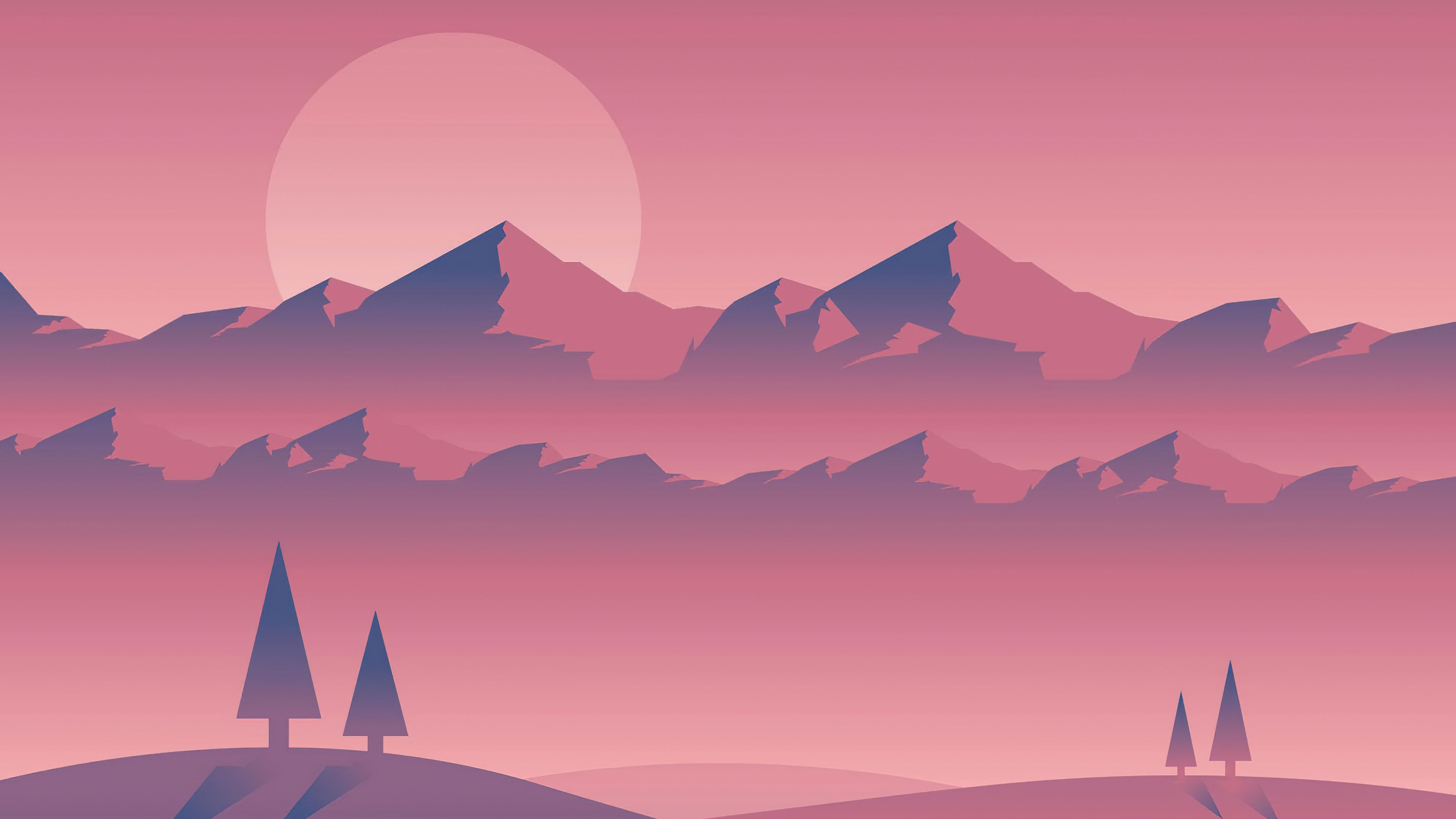3840x2160 Landscape Sunset Minimal 4k Wallpaper, HD Artist Wallpaper, 4k Wallpaper, Image, Background, Photos and Picture