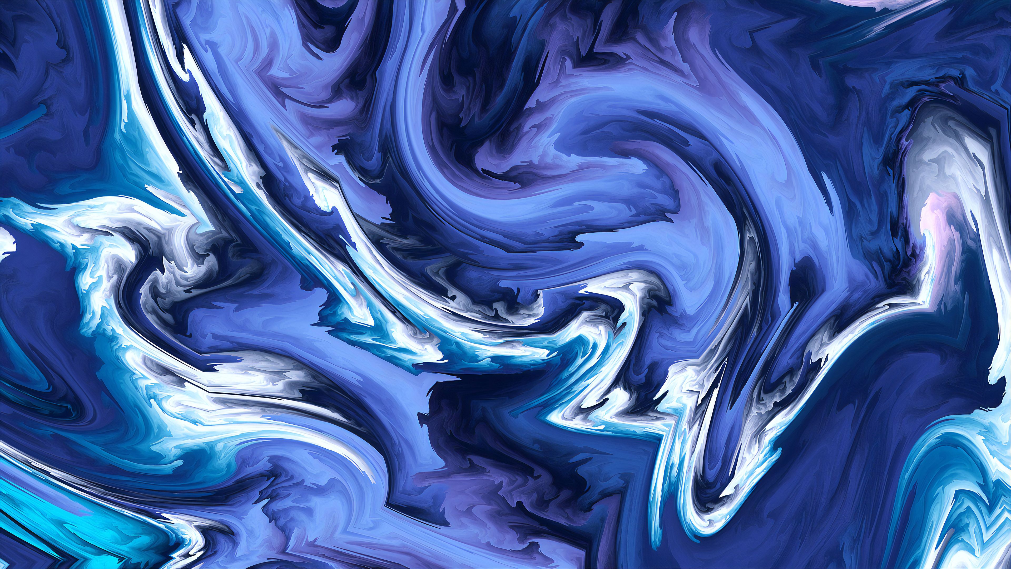 3840x2160 Blue Mixed Paint Aesthetic Background 4K HD Blue Aesthetic Wallpaper
