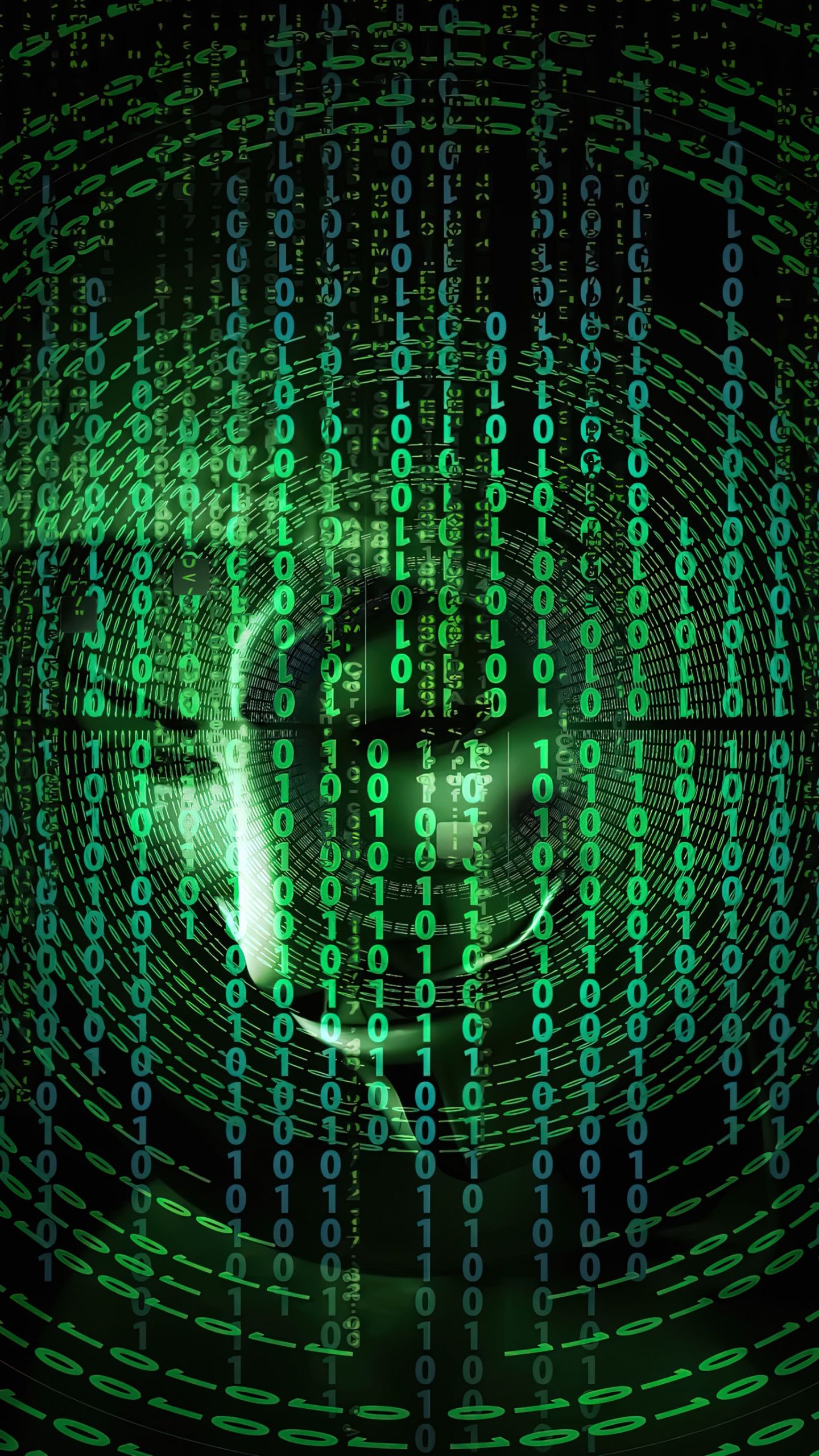 1440x2560 Hacker Wallpaper 4K, Binary, Coding, Bits, Hoodie