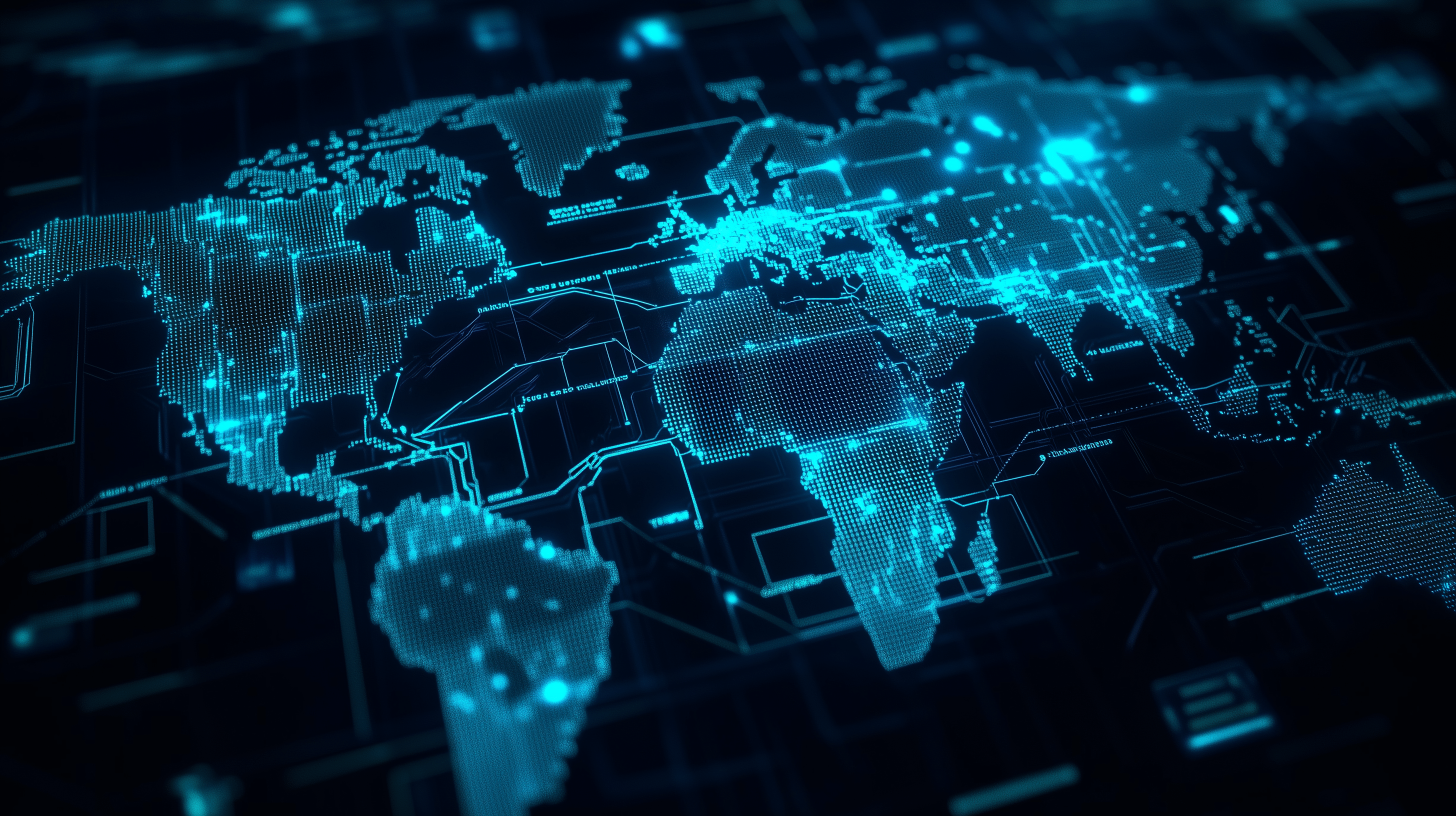 2912x1632 Cool Hacker World Map Wallpaper