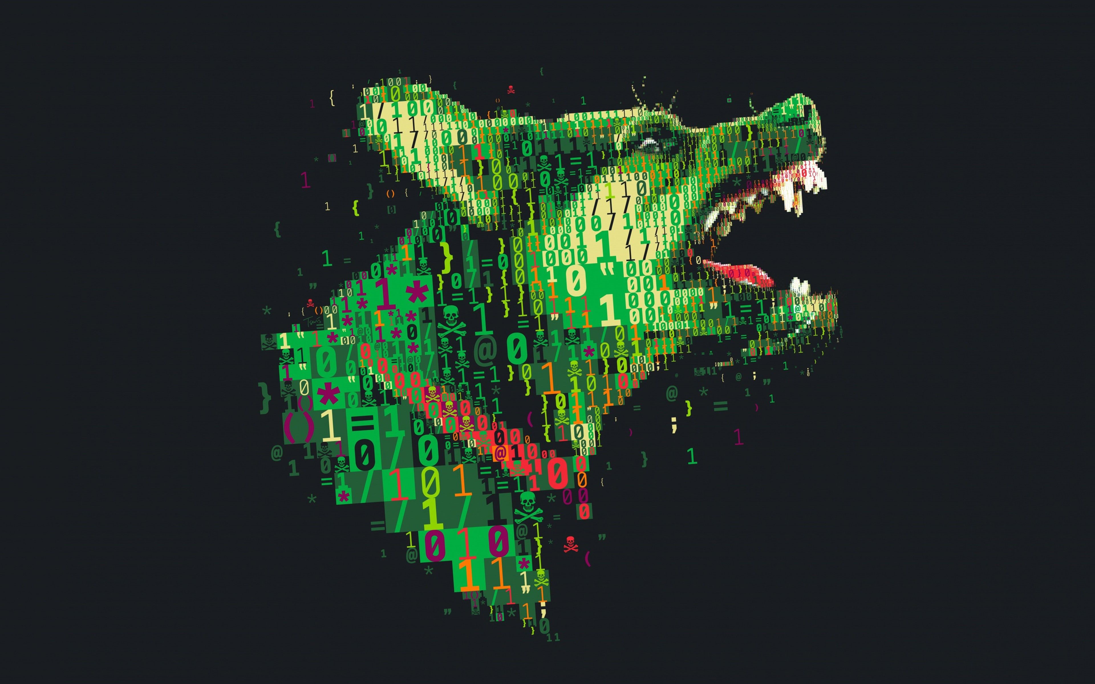 3840x2400 Wallpaper Green, Graphics, Illustration, Hacker, Security Hacker, Background Free Image