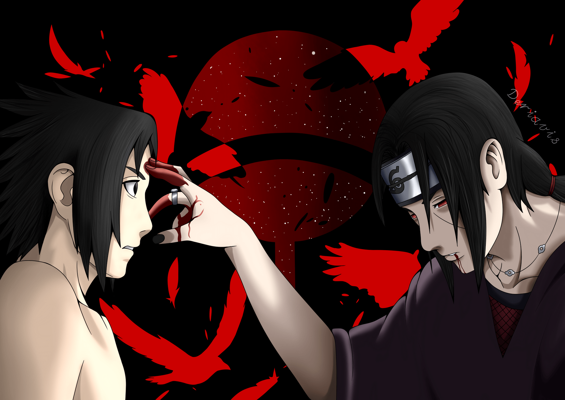 1920x1358 Uchiha Shadows: Sasuke & Itachi