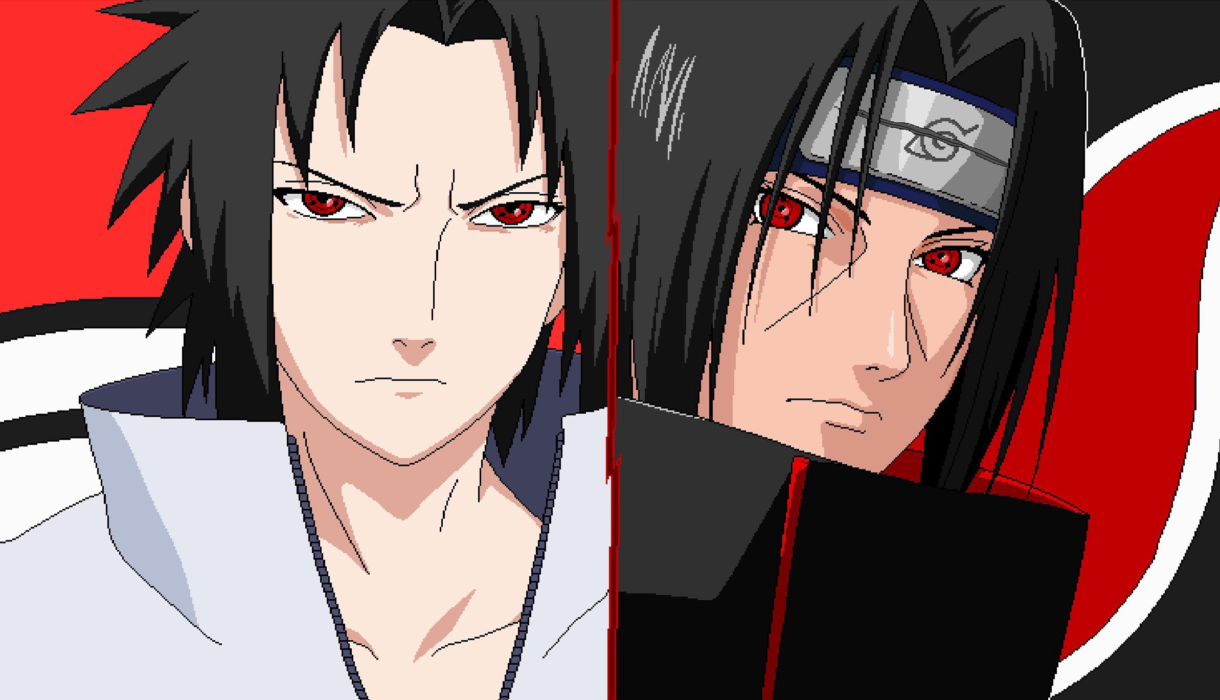 2386x1369 Made SASUKE & ITACHI Low Res Custom Wallpaper Using EXCEL