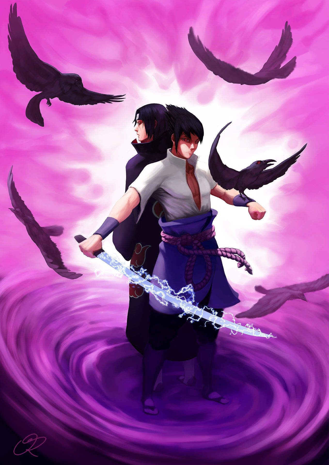 1358x1920 Sasuke and Itachi Premium Poster