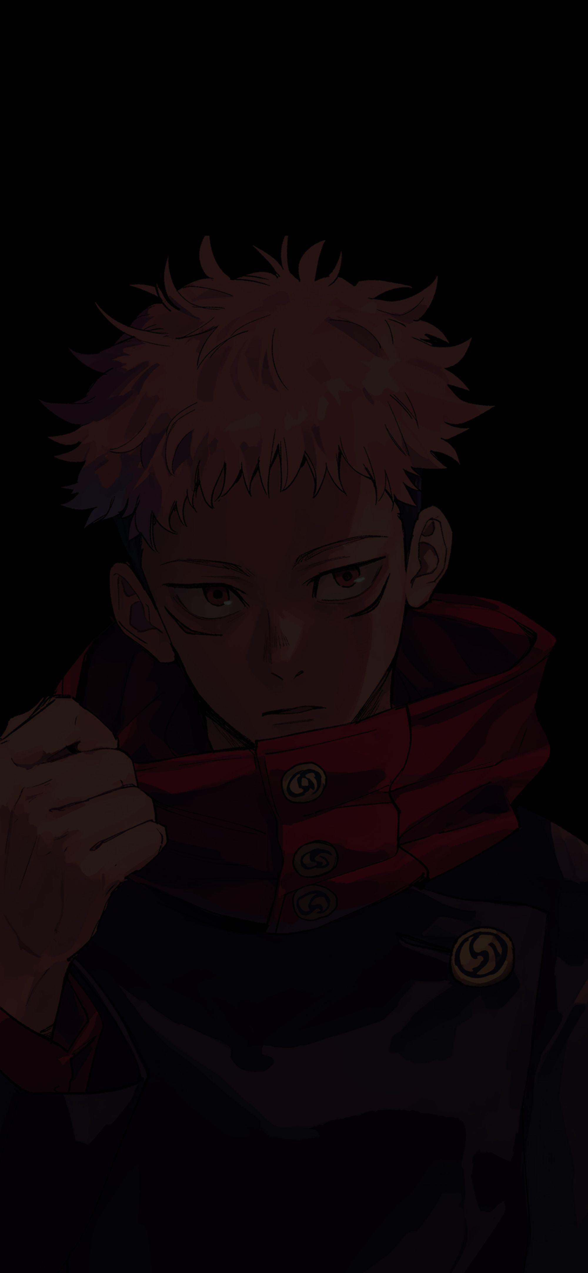 2000x4329 Yuji Itadori Jujutsu Kaisen Intense Look Wallpaper