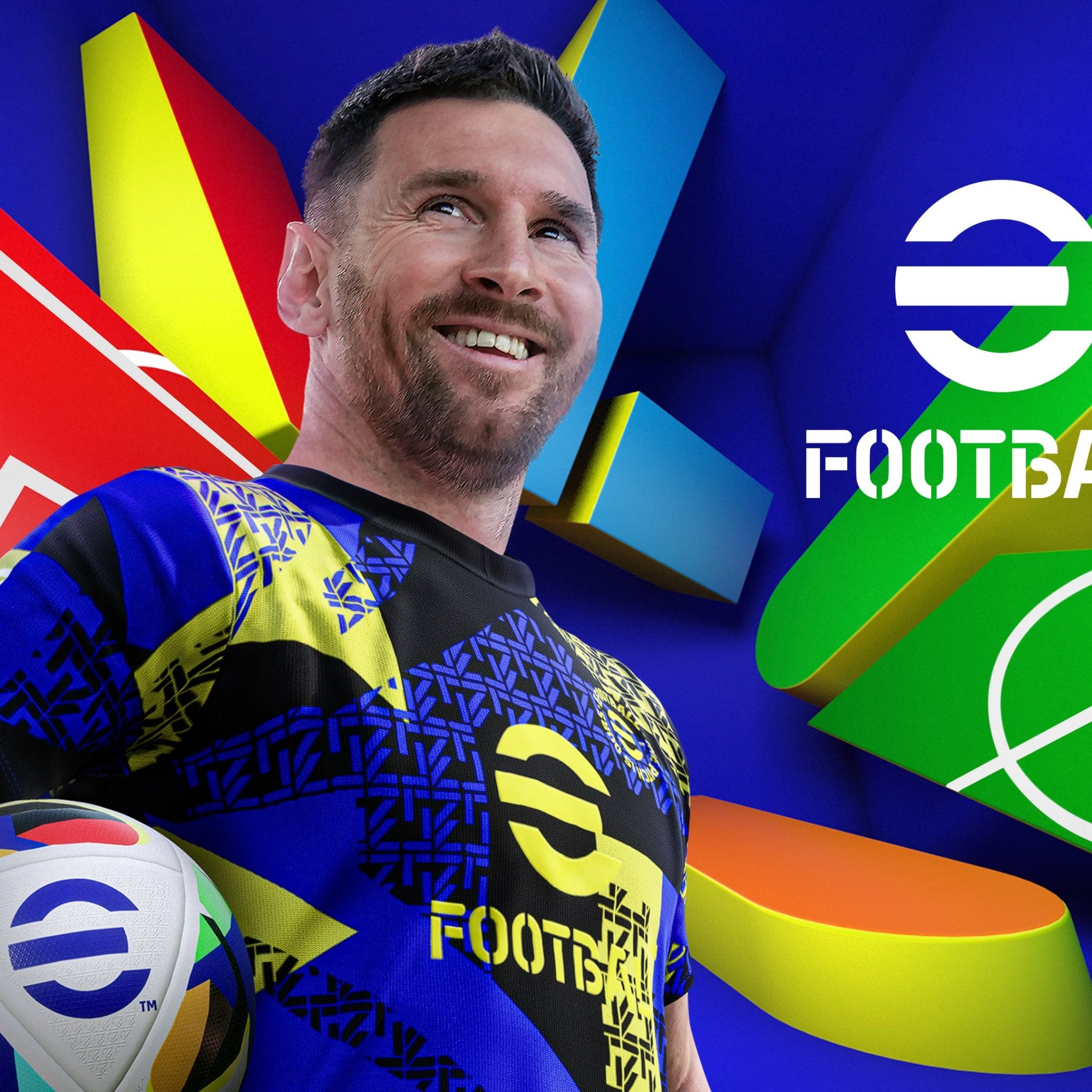 2048x2048 eFootball 2024 Wallpaper 4K, Game Art, Lionel Messi