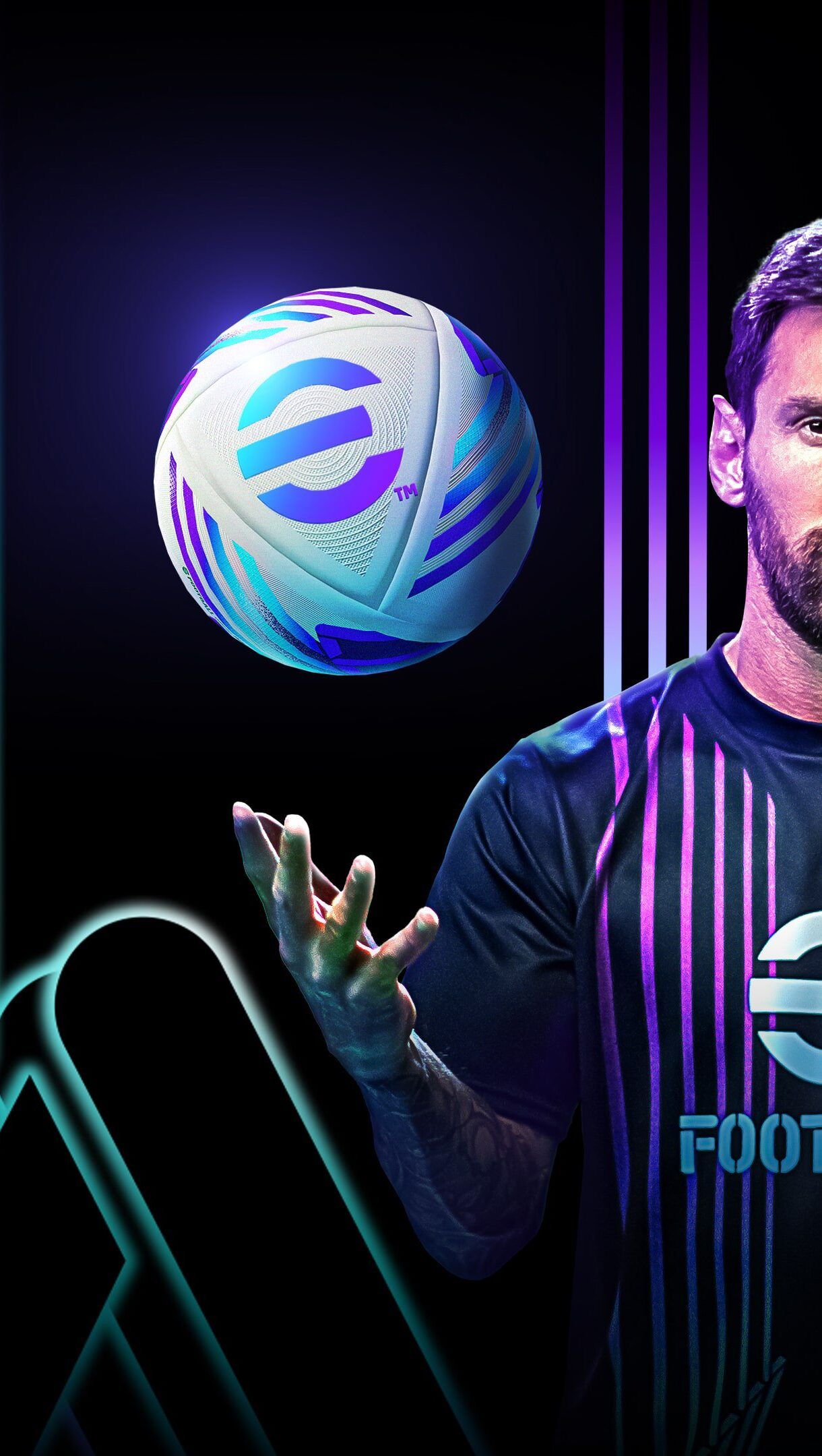 1220x2160 Lionel Messi eFootball 2024 4K Wallpaper 4K Abstract & Digital Art Wallpaper