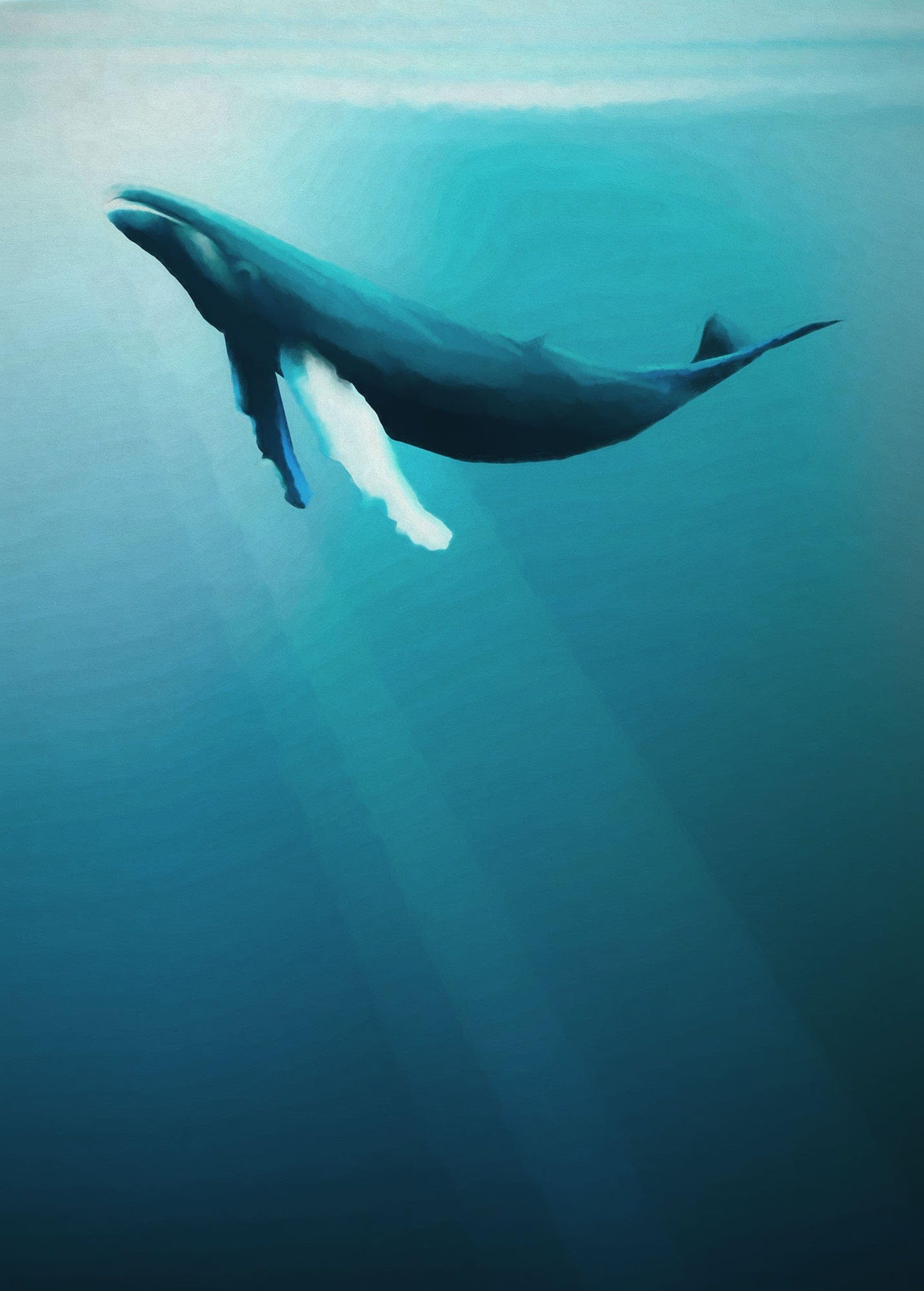 1790x2500 Komar Artsy Humpback Whale IAX4 0045 Non Woven Photo Wallpaper Size: 200 X 280 Cm (W X H) Whale Humpback Underwater Marine Children's Room Wallpaper