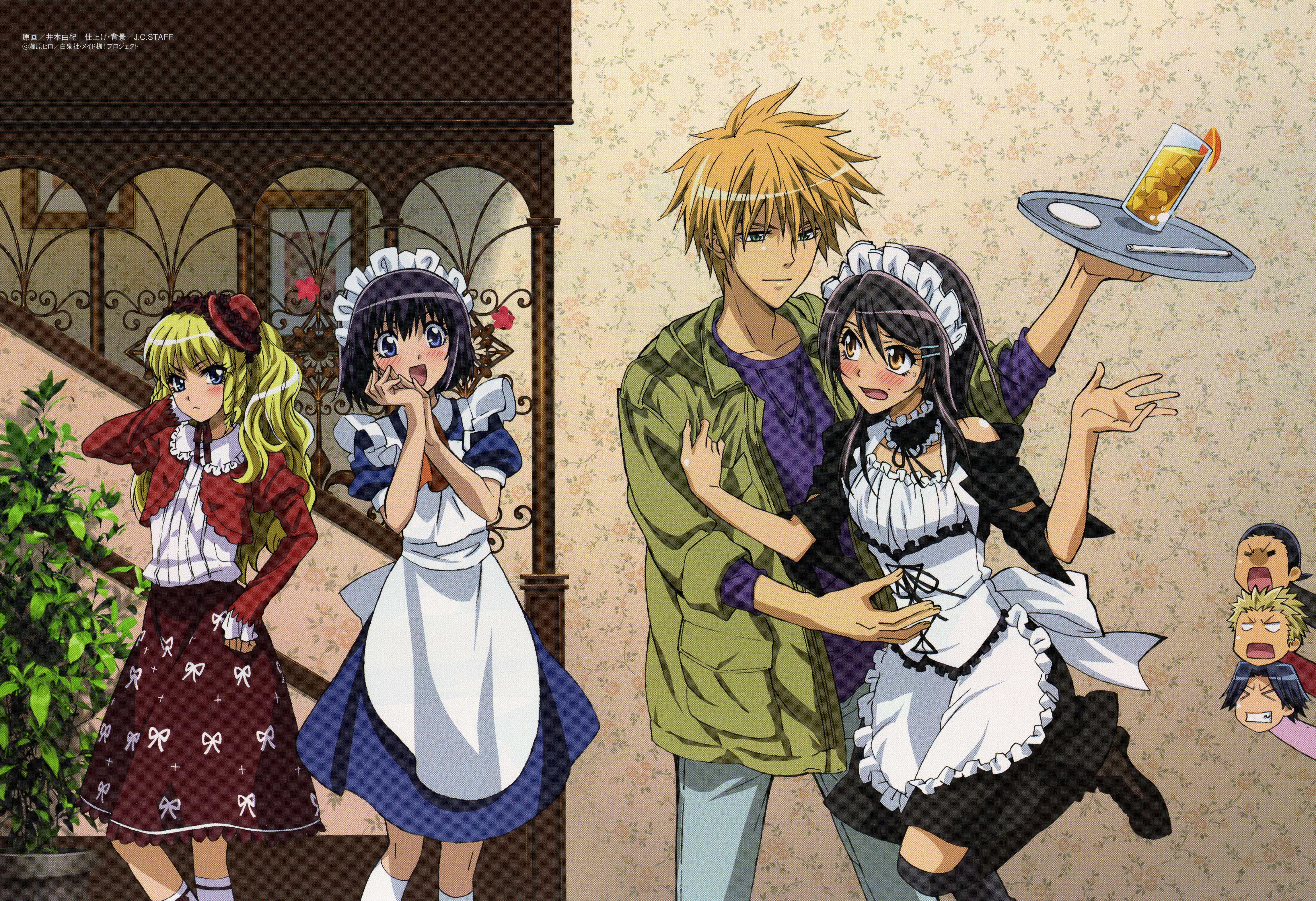 5940x4068 Maid Sama! 4K Ultra HD Wallpaper Featuring Ikuto, Misaki & Friends in Anime Style