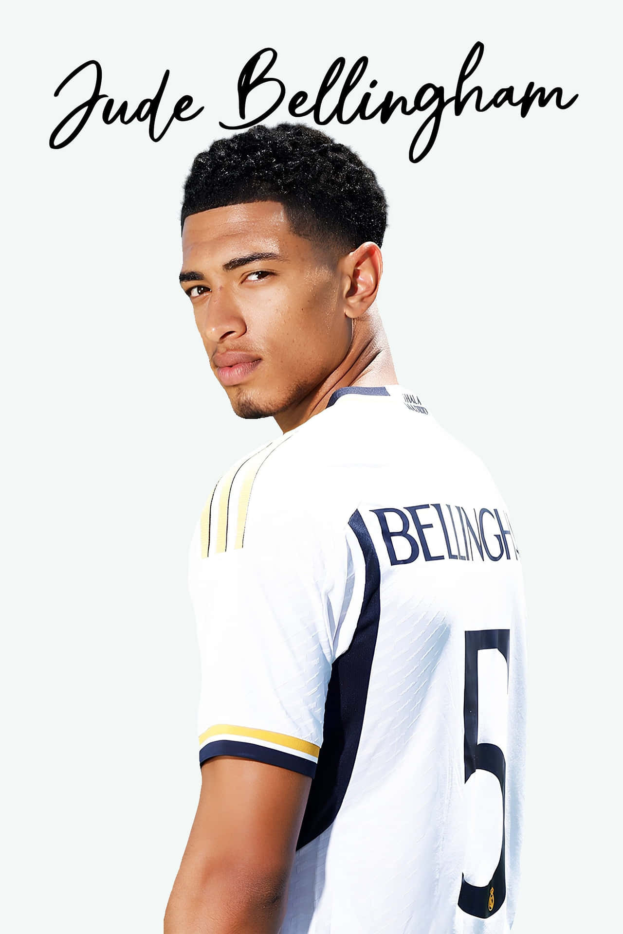 1280x1920 Download Jude Bellingham Portraitin Jersey Wallpaper