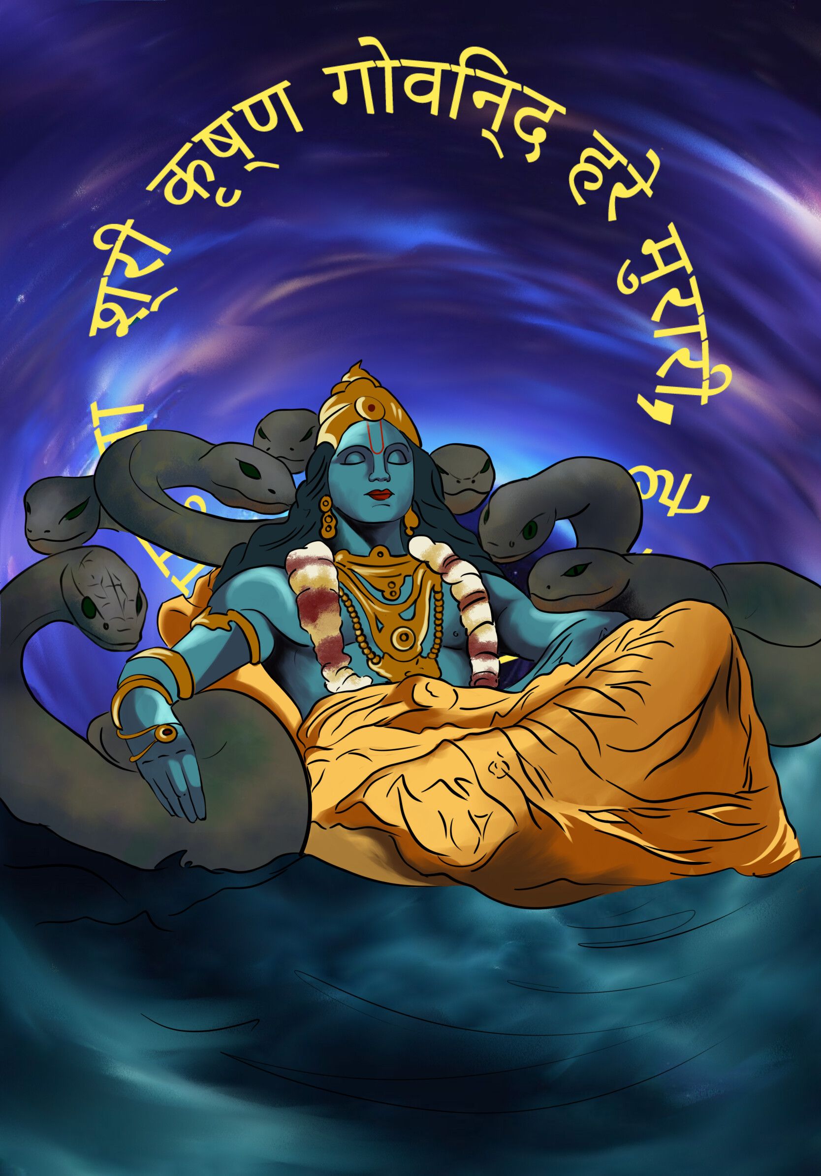1668x2388 Lord Vishnu digital art