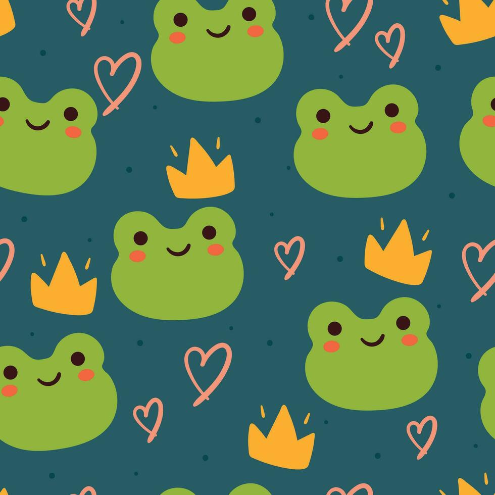 980x980 seamless pattern cartoon frog. cute wallpaper for kids, gift wrap paper