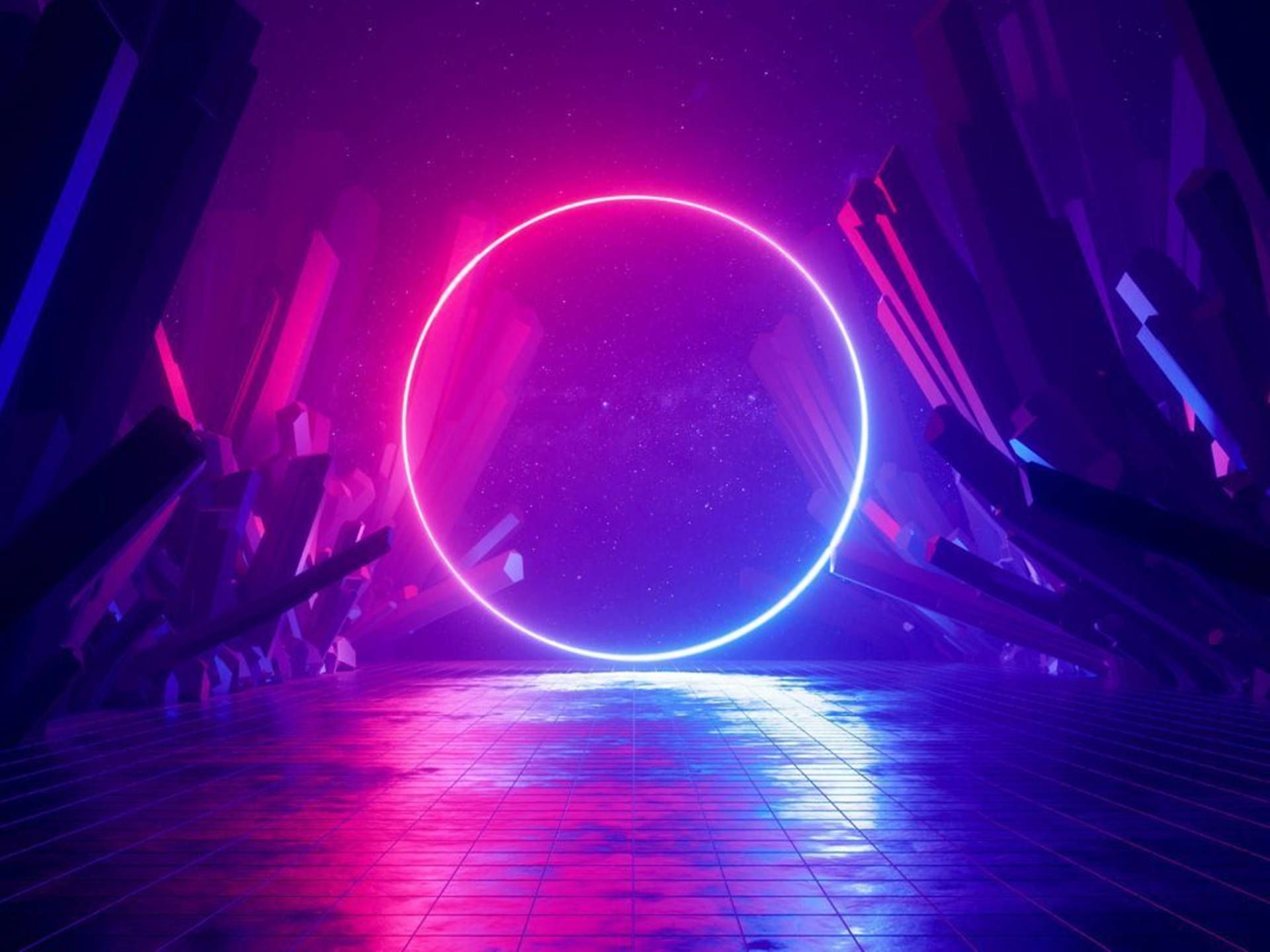 1920x1440 Neon Purple 4k Wallpaper