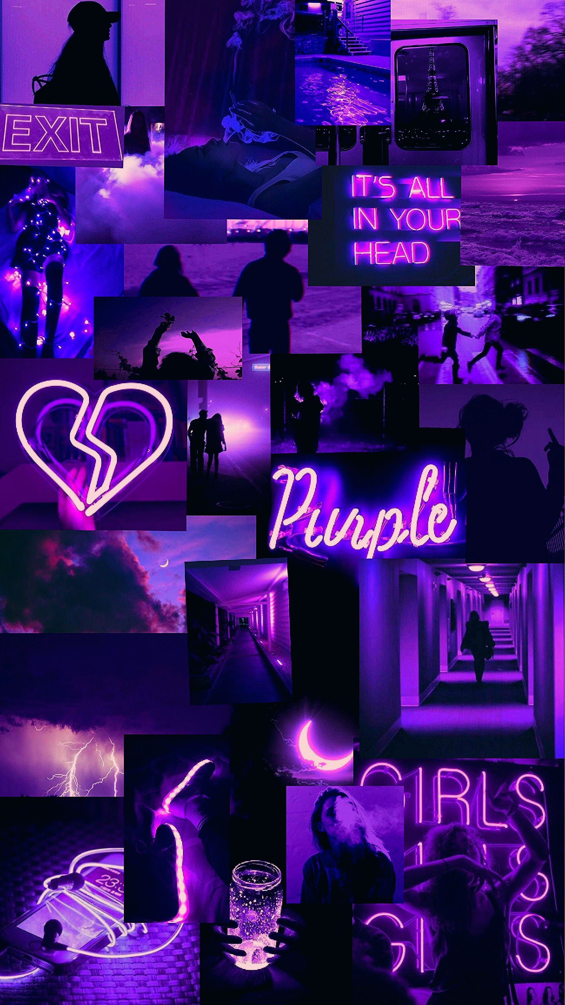 1948x3464 Purple Neon Aesthetic Wallpaper