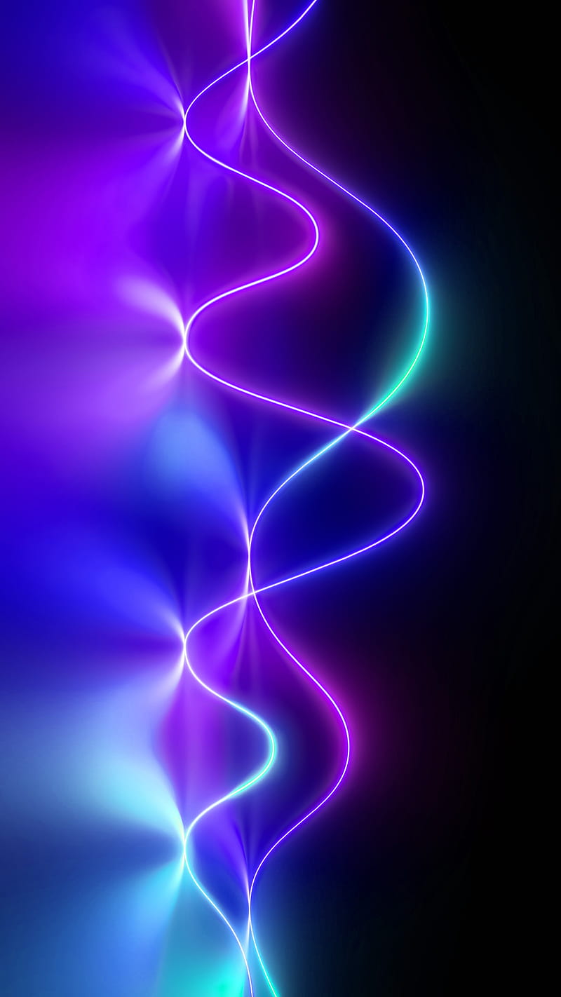 800x1422 Neon Glow Curves, The, abstract, blue, lights, new, party, purple, surface, HD phone wallpaper