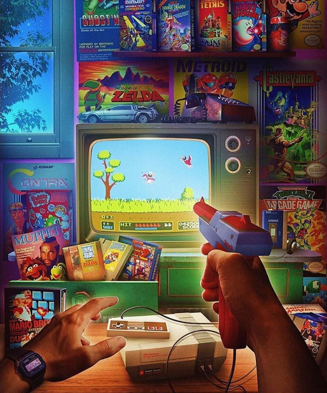 1064x1280 Download Retro Game Big Screen Wallpaper