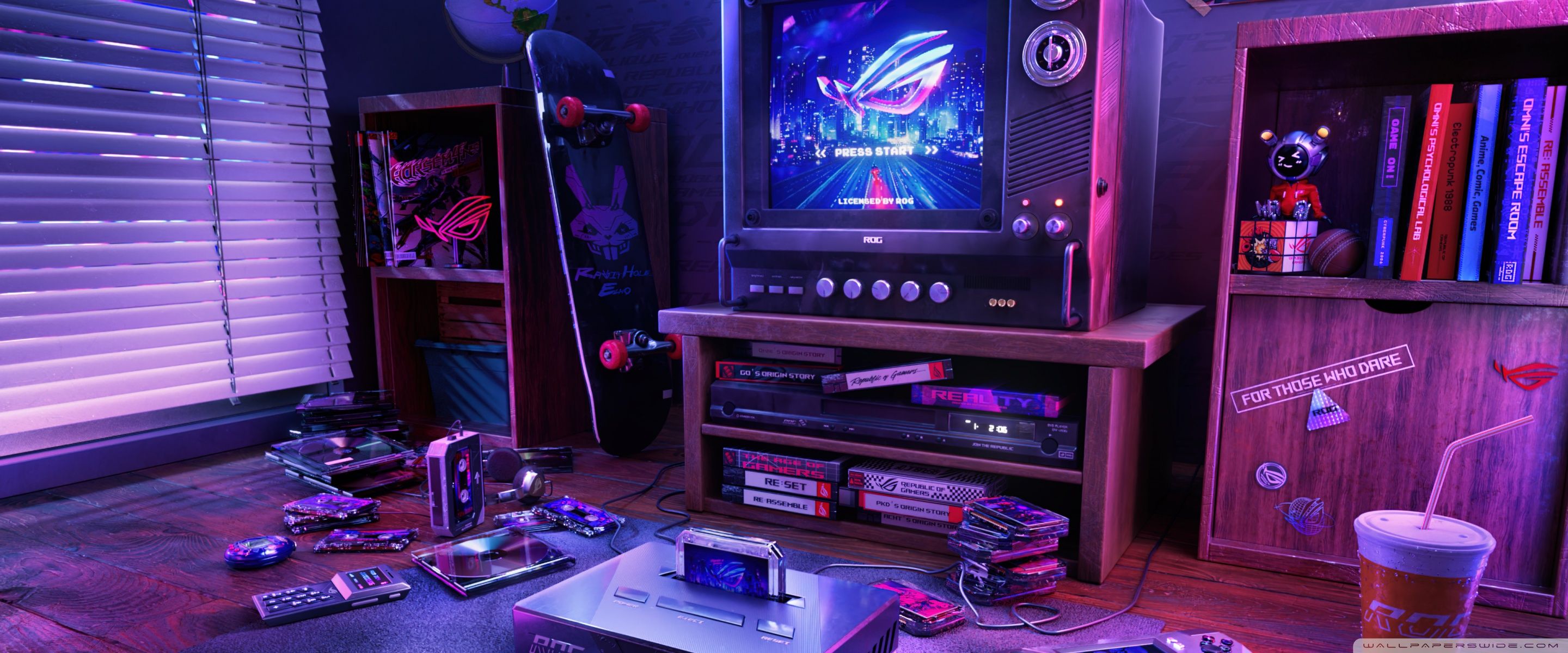 2880x1200 Retro Gaming Room 4K UHD Wallpaper for UltraHD Desktop and TV