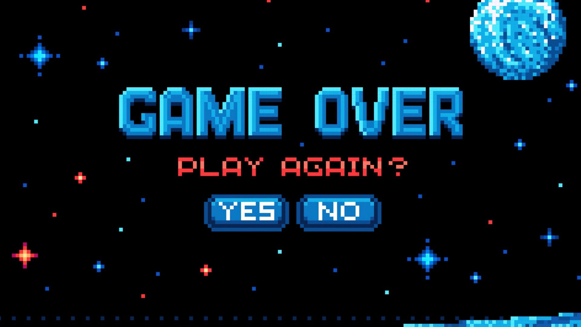 1920x1080 Game Over Wallpaper 4K, Pixel art, Retro style, 5K