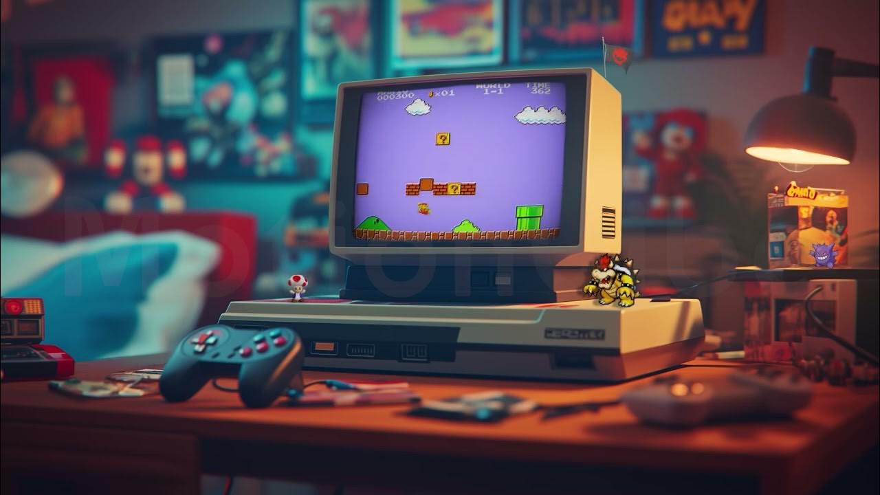 1280x720 Retro Gaming Room, Pixel Time, Nostalgic 90’s Bedroom, Classic Games, Retro Age