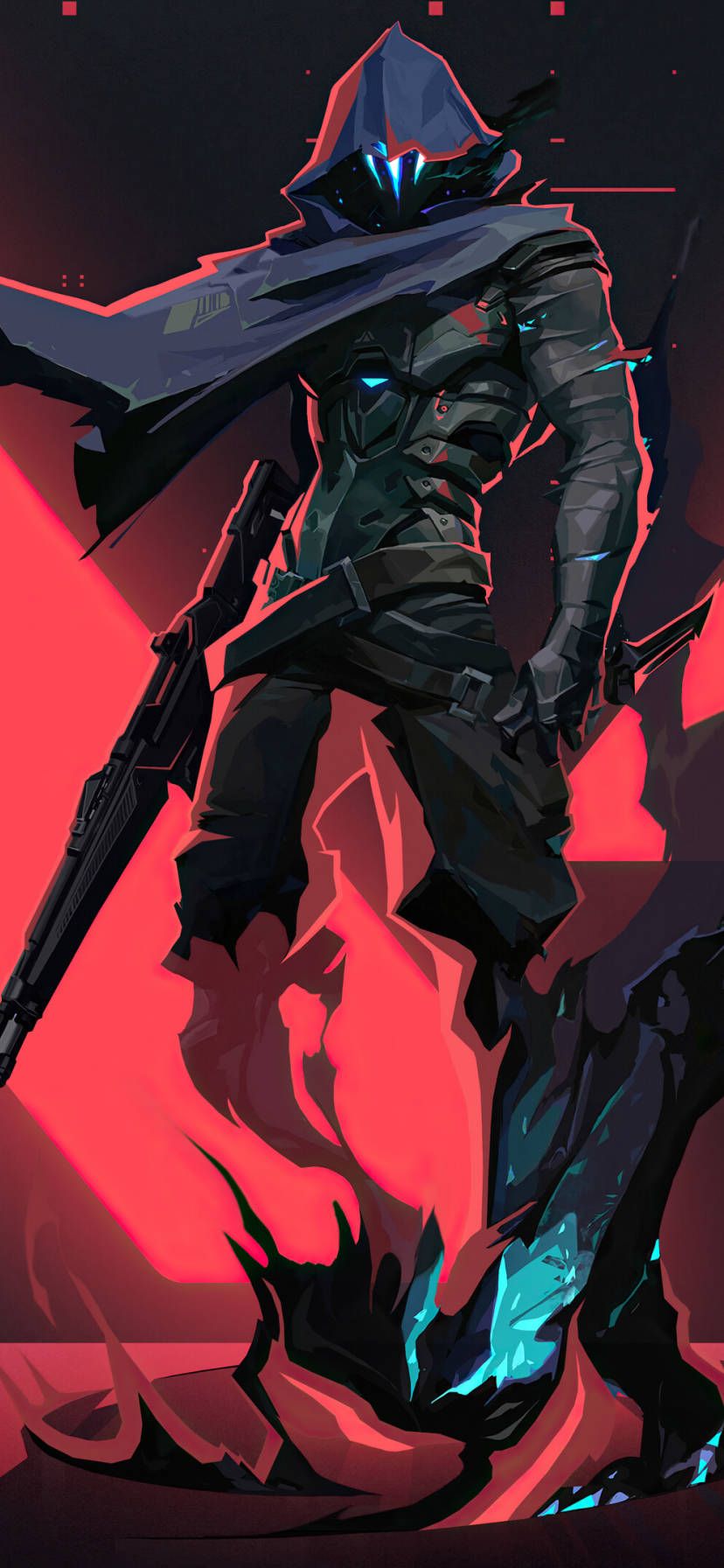 828x1792 Download Omen Valorant iPhone With Shrouded Step Wallpaper