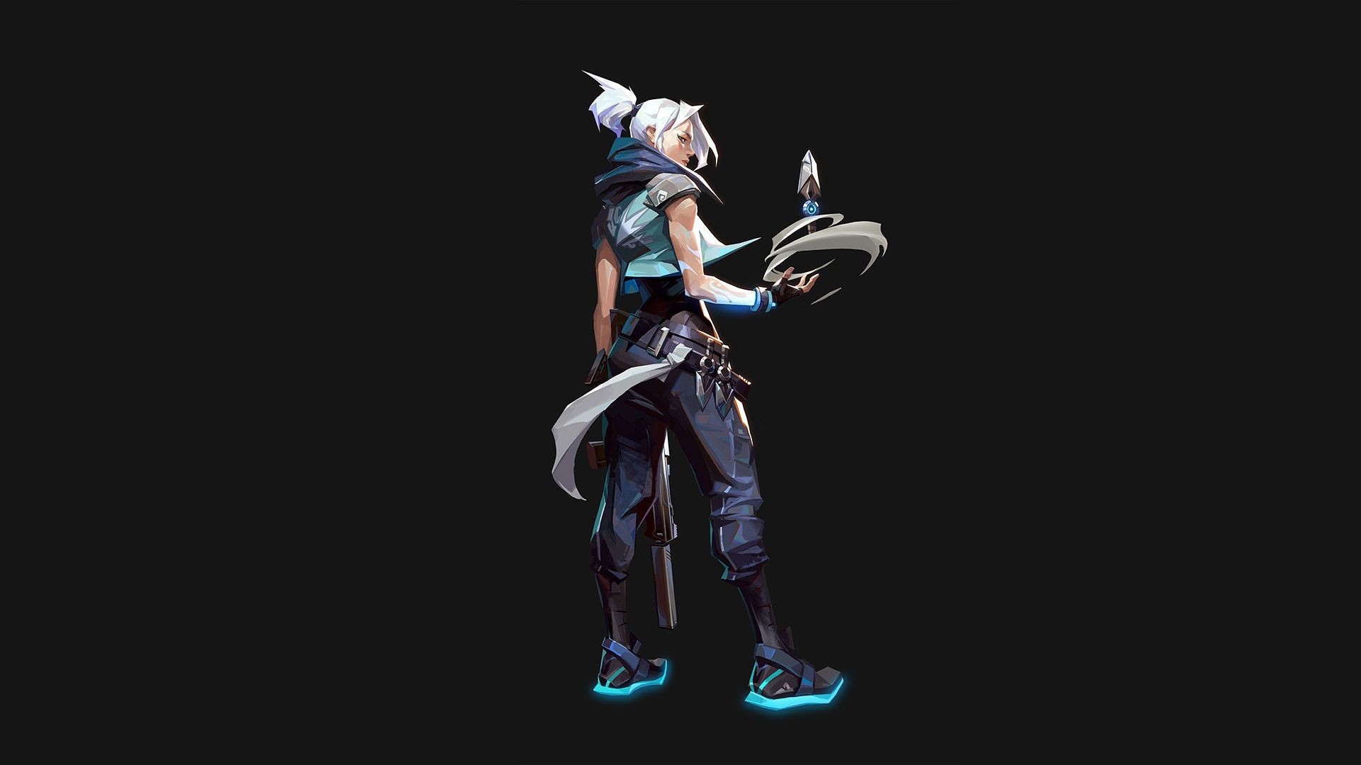 1920x1080 Wallpaper minimalism, JETT, Valorant for mobile and desktop, section игры, resolution 1920x1080