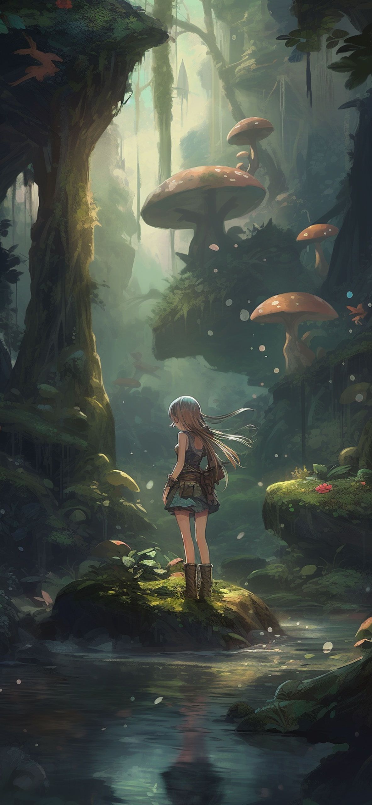 1183x2560 Fairycore Forest & Girl Wallpaper Wallpaper for iPhone