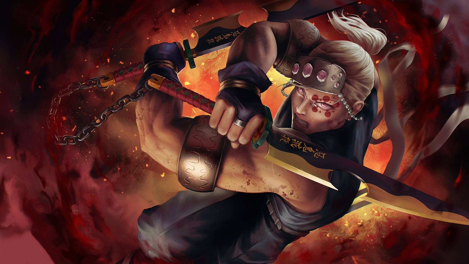 1920x1080 Download 3D Tengen Uzui Battle Stance Wallpaper